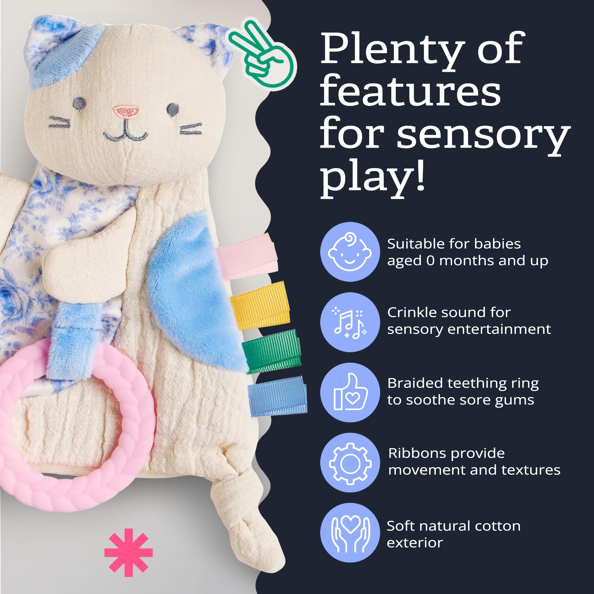 Amazon.com : Itzy Ritzy Bitzy Crinkle Sensory Toy with Teething