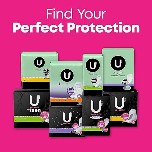 Miniatura 10 de U by Kotex Balance - Almohadillas ultrafinas para la noche con alas, absorción extra pesada, 120 unidades (4 paquetes de 30, 120 almohadillas