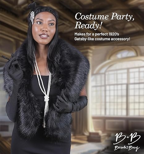 Miniatura 7 de Chal de piel sintética Estola de piel sintética de invierno para mujer Envolturas de piel sintética para bodas, cuello de piel sintética para