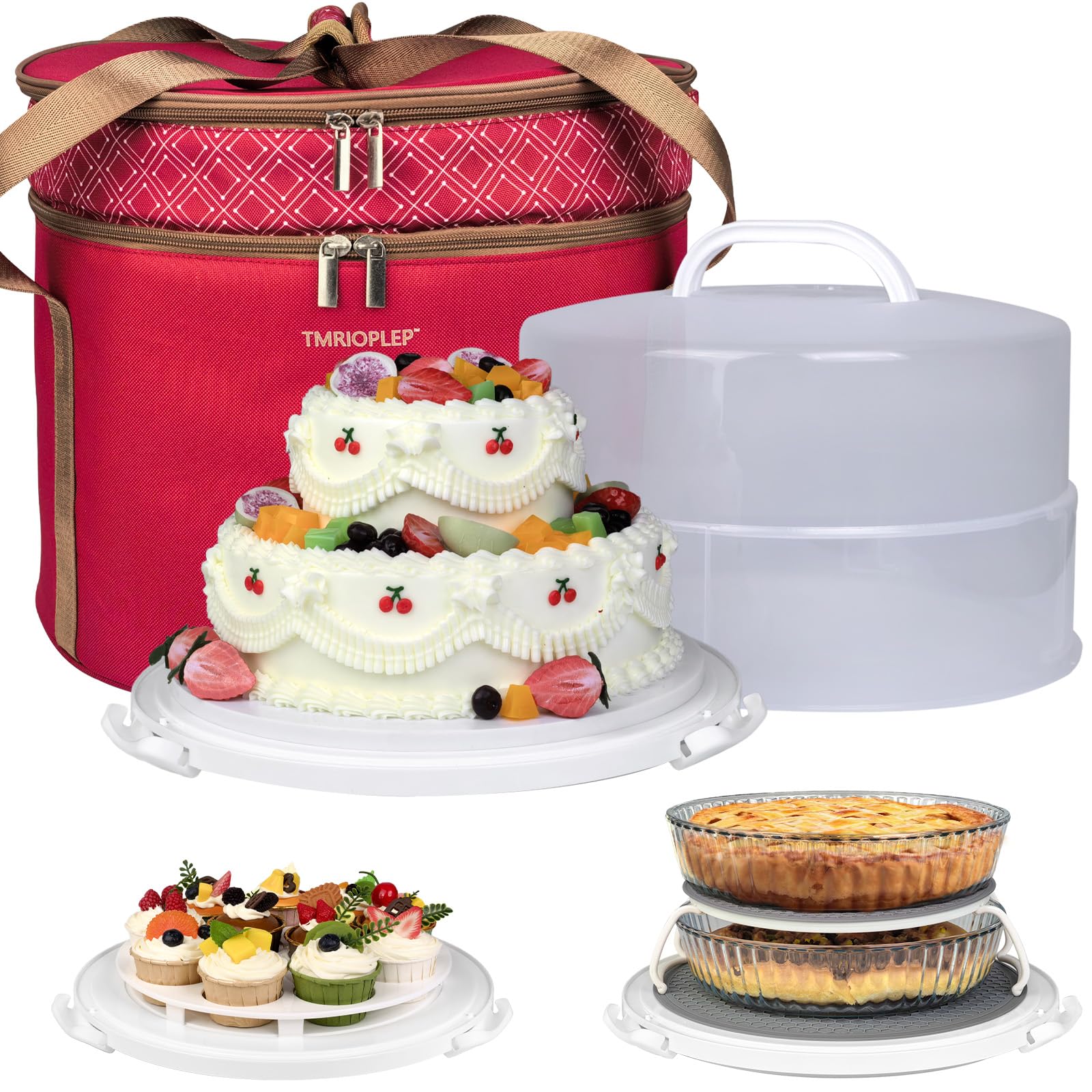 Tmrioplep 12 Inch Cake carrier with Insulated Bag