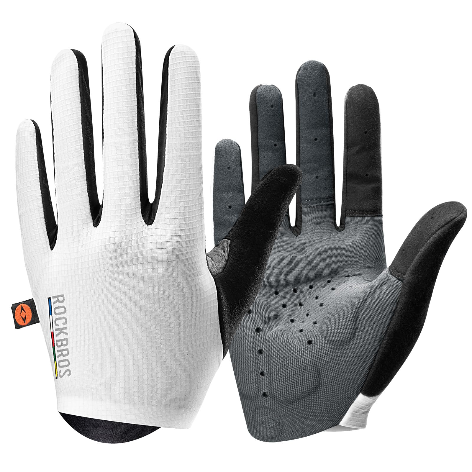 ROCKBROS Road to Sky Guantes de Ciclismo MTB para Hombre, Guantes Dedos Largos con Protección Solar para Ciclismo Carretera en Verano