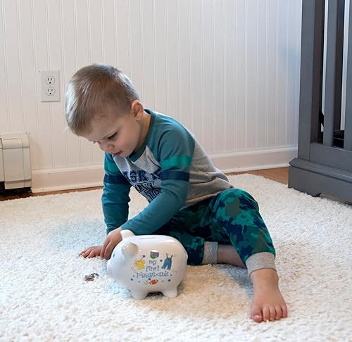 Miniatura 6 de Baby Essentials My First Piggy Bank, First Higgy Banks para niños y niñas (flores)