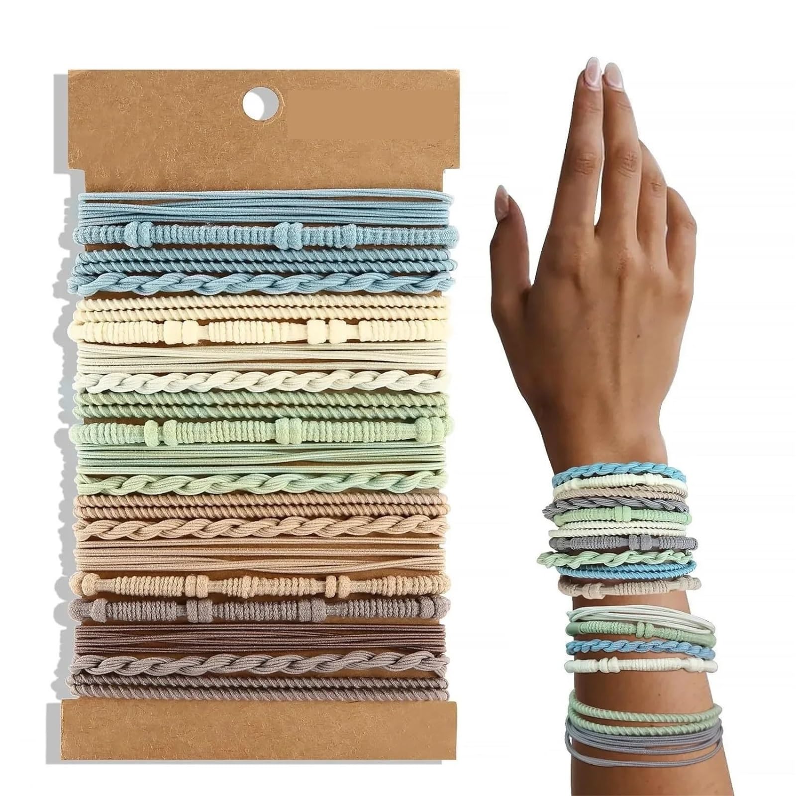 Elastici per capelli, 200 pezzi, stile bohémien, colore: marrone (blu)