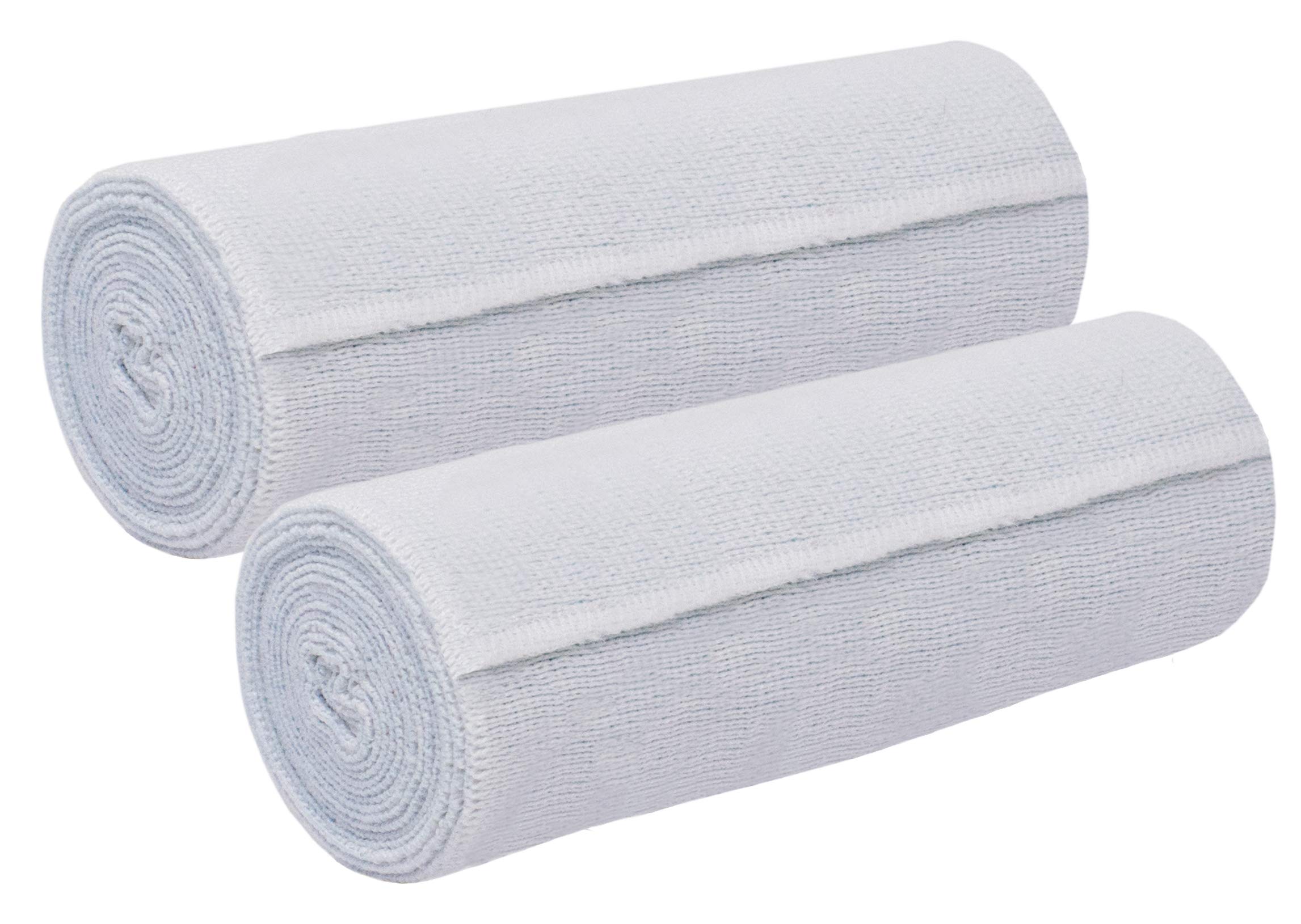 Nexskin 6" Organic Latex Free American Cotton - Comfort Elastic Bandage with Single Hook & Loop Closure - White, 2 Pack