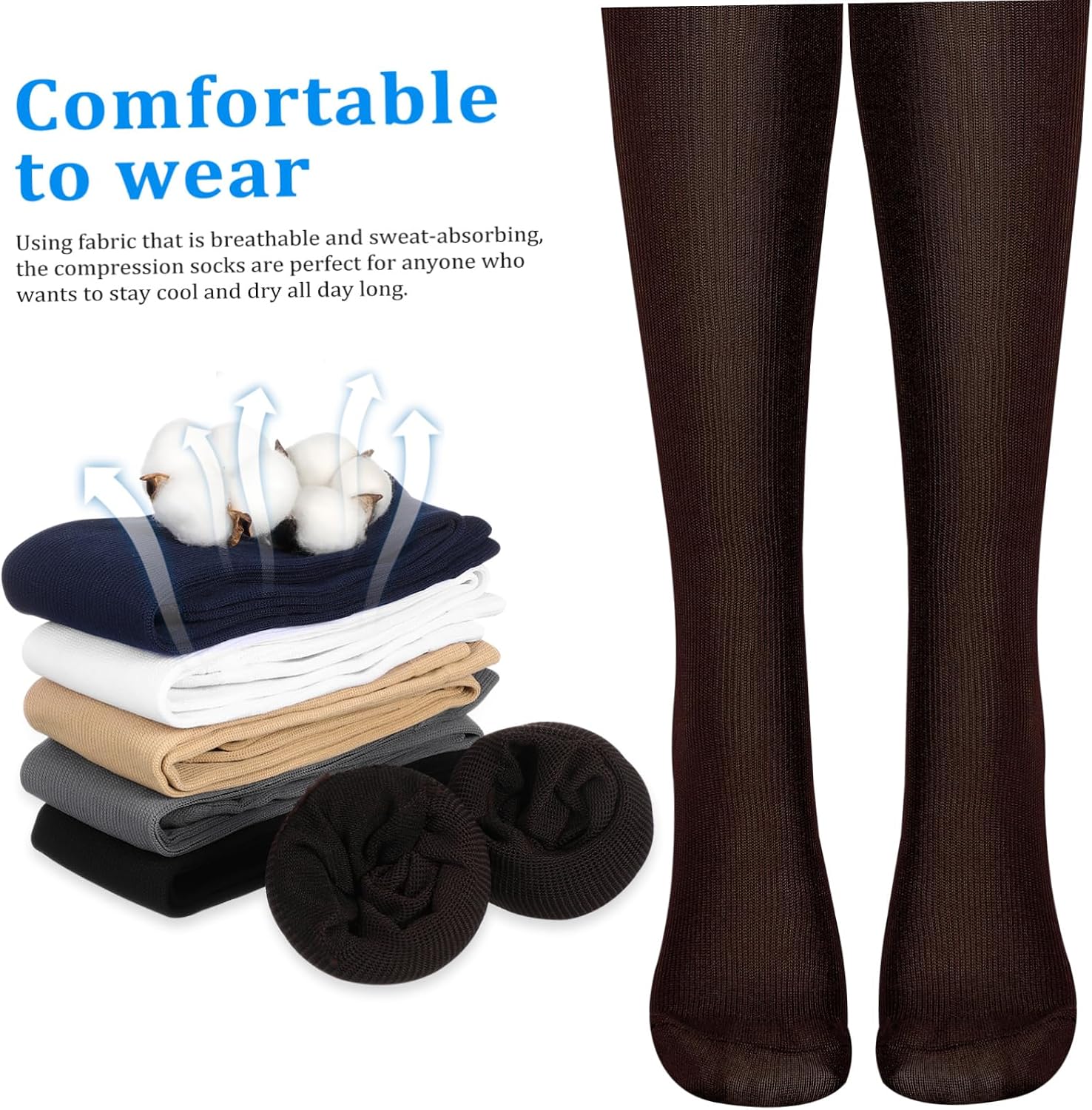minkissy Compression Socks Thigh High Socks Compression Stockings Sports Socks Womens Socks Sports Calf Socks