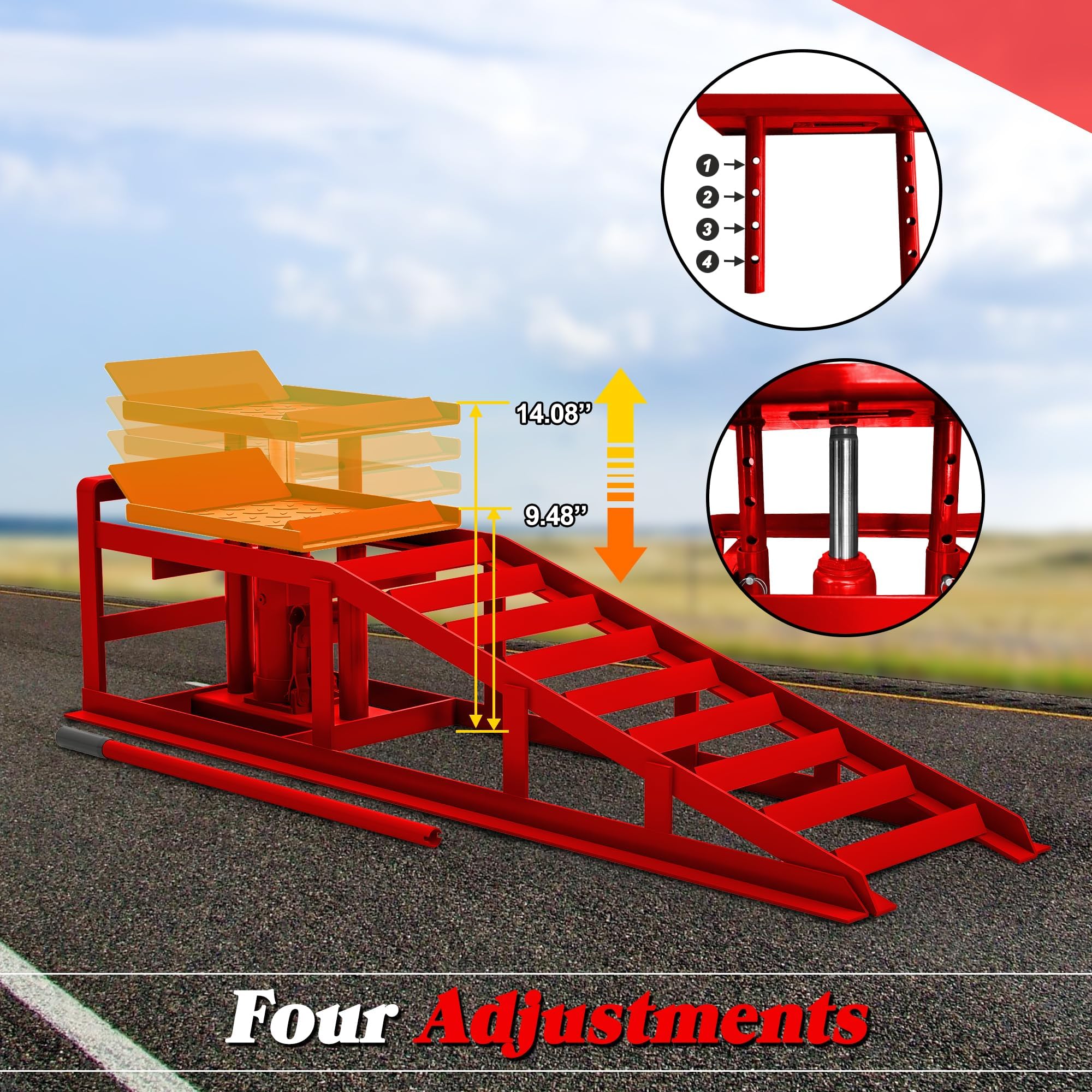 Snapklik.com : 2 Pack Hydraulic Car Ramps 5T 10000lbs Low Profile Car ...