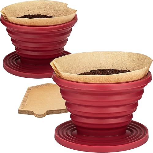 Miniatura 11 de COLETTI Sierra Camping Gotero de Café Pour Over — Gotero de Café Pour Over Plegable — Incluye Paquete de Filtros de Papel [Negro, Paquete de 1]