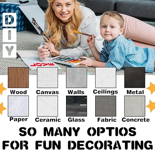 Miniatura 5 de BAMIDELE Plantillas de letras y números de 2 pulgadas, 36 plantillas de pintura en aerosol de plástico reutilizables para pintar en madera, pared,