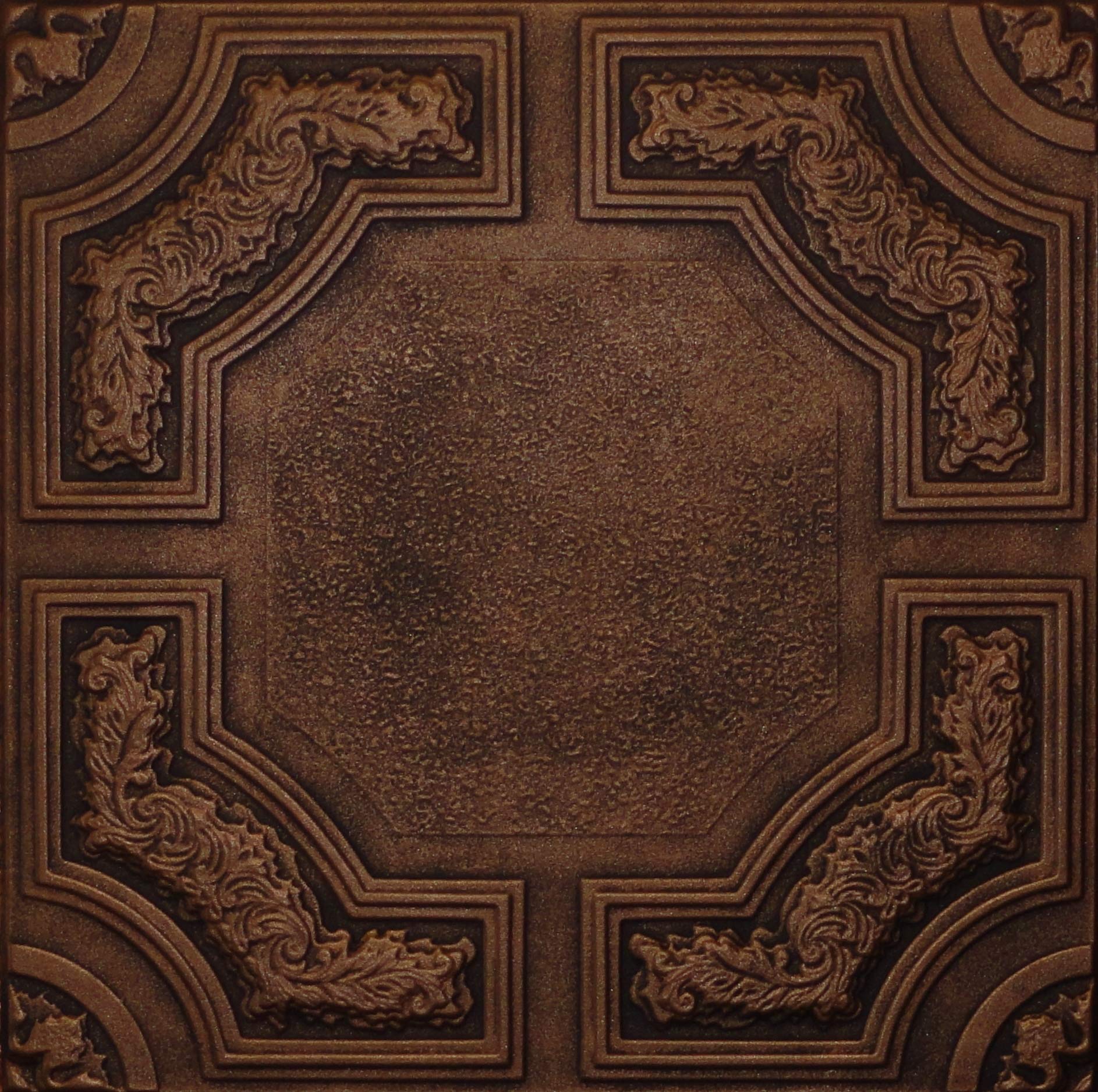R28A Antique Bronze 20x20 Amazing Styrofoam Tin Look Ceiling Tiles Easy to Glue Up On Any Type of Surface