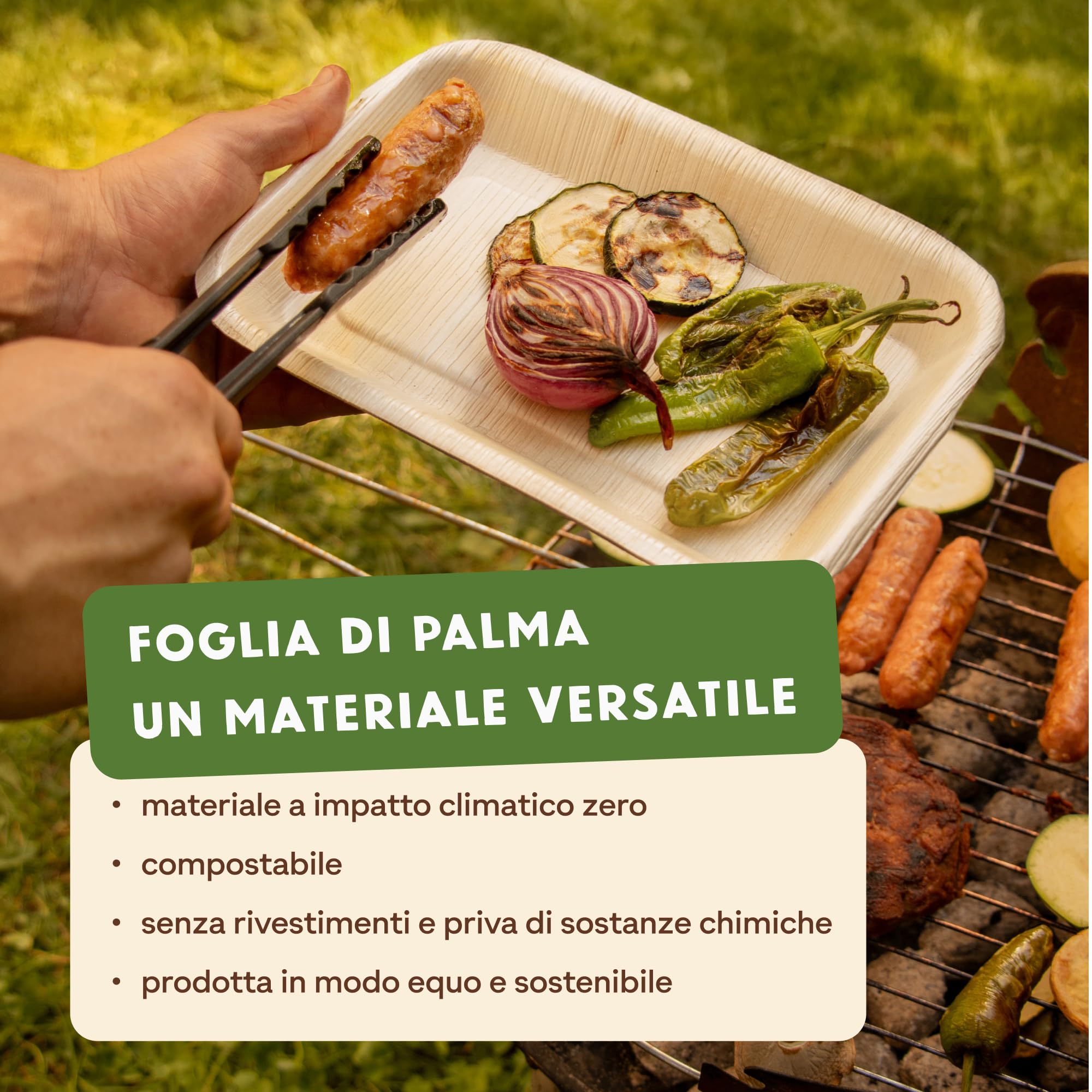 Leef® Piatti foglia di Palma [23 x 16 cm] piatti usa e getta come alternativa ai piatti carta [50 pz] piatti di carta eleganti come piatti carta compleanno | piatti compostabili finger food