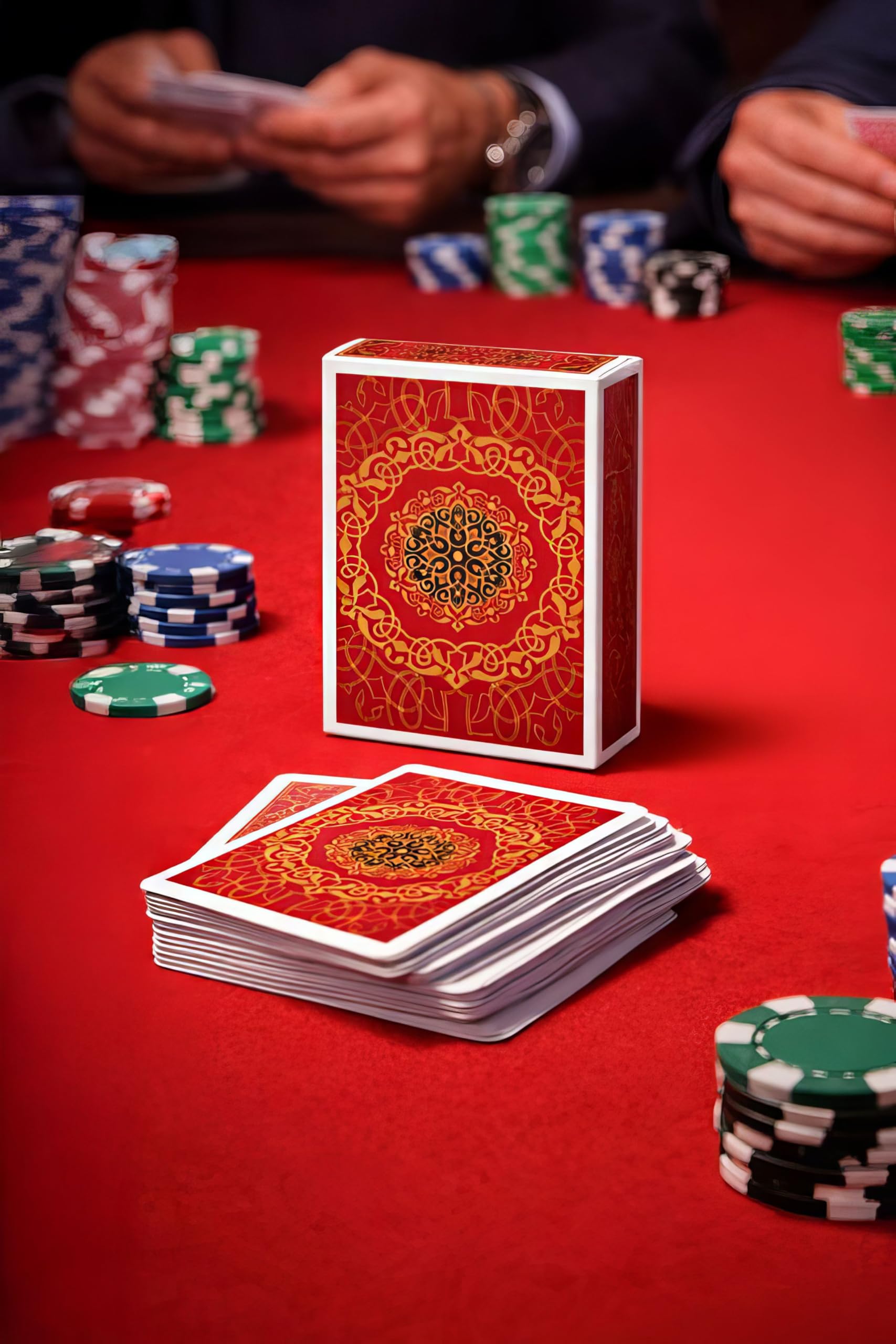 Kırmızı Jumbo Boy Pvc Plastik Su Geçirmez iskambil Poker Oyun Kağıdı rd61kr