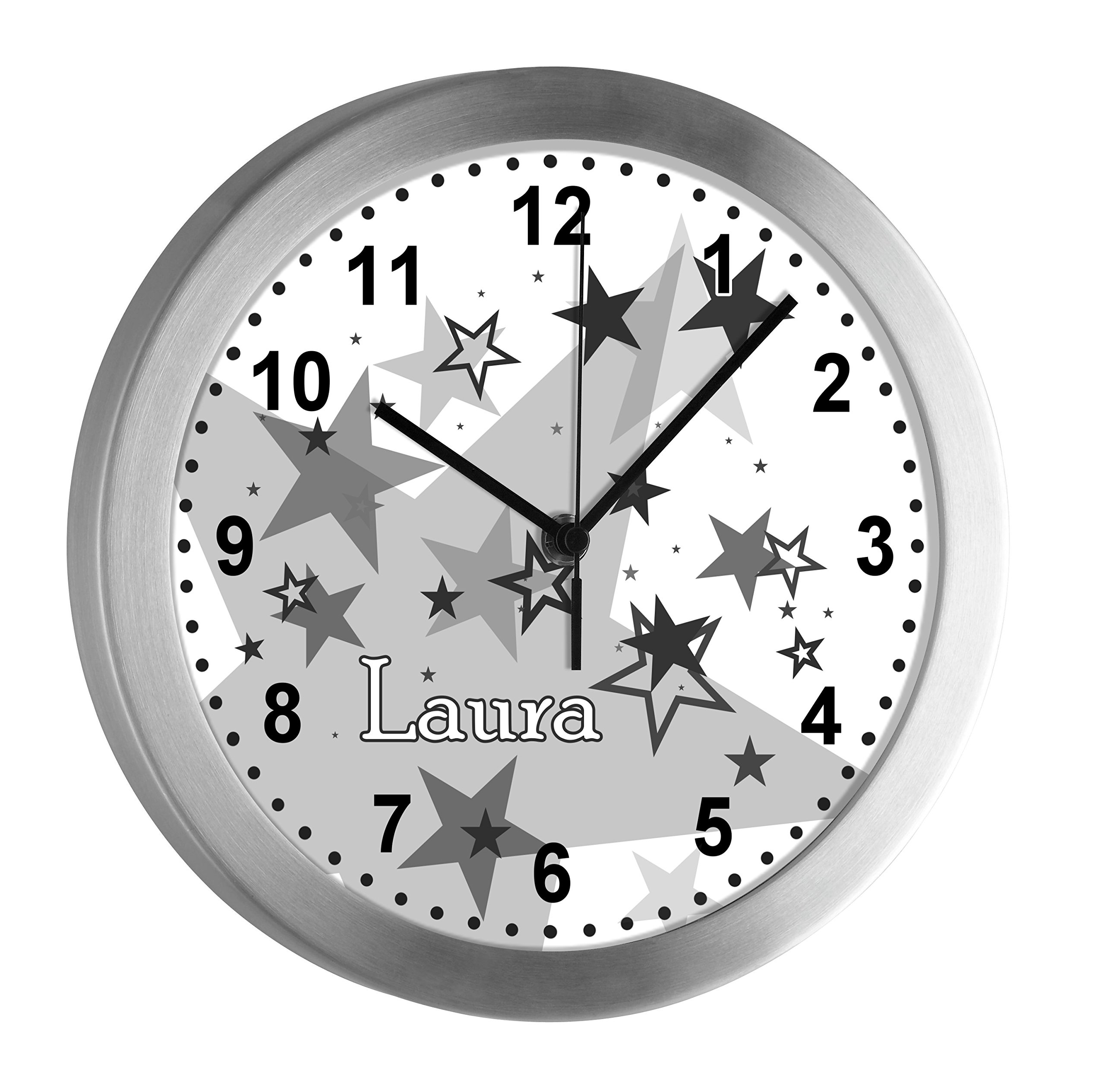 CreaDesign Kinder Funkwanduhr Mit Namen - Personalisierte Uhr Fürs Kinderzimmer