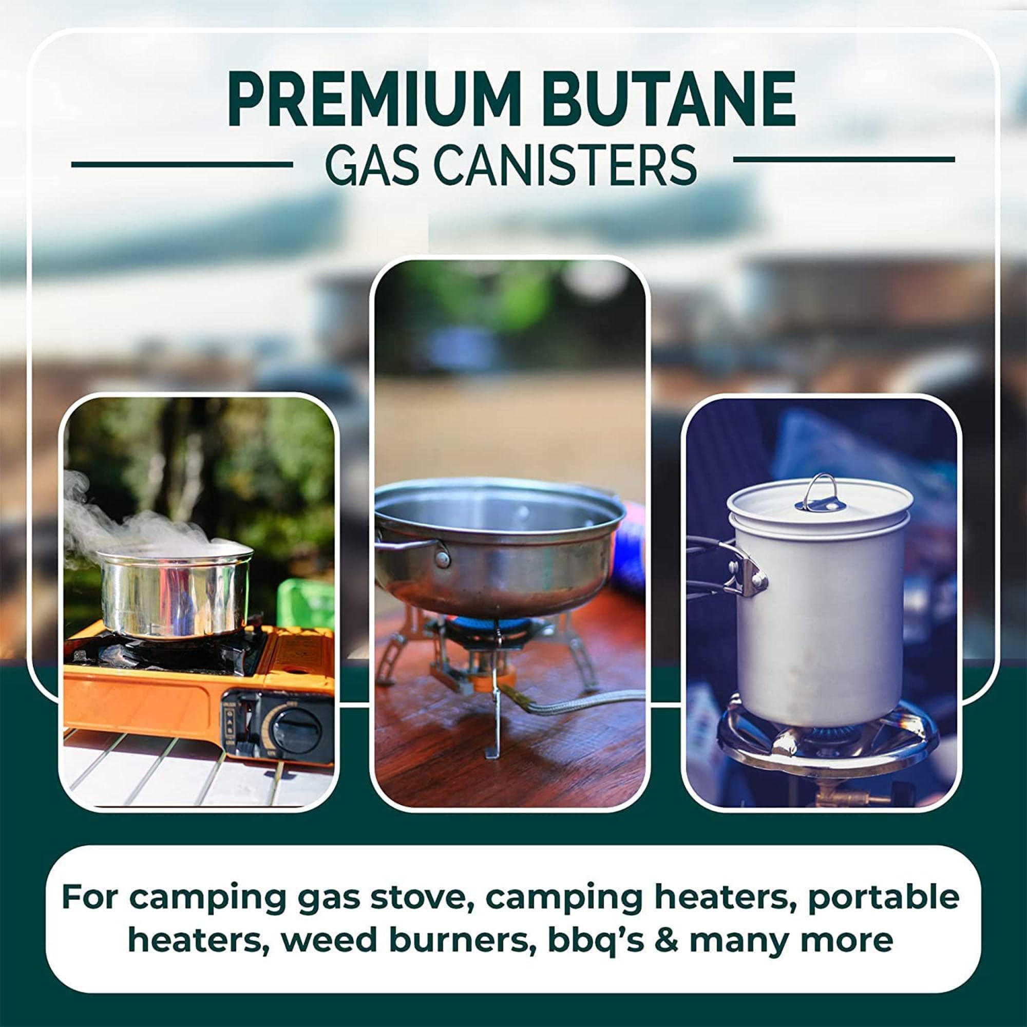 4 Pack Butane Gas Bottles — For Portable Stoves, Cookers, Heaters, Grills & Weed Burners