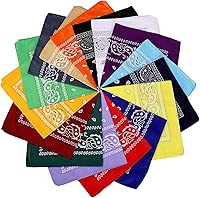 N-A 16 Pcs Bandanas Multi-Purpose Bandanas Paisley Cowboy Polyester Headbands 22x22 inch