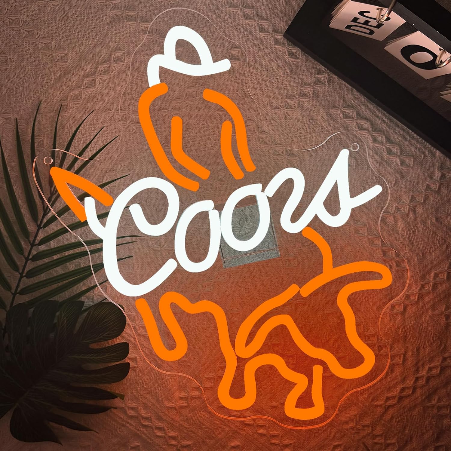 Crs LIGHT Neon Sign,Western Cowboy LED Neon Lights for Wall Decor Beer Rodeo Signs for Man Cave Home Bar Beer Club Pub Bistro Dimmable USB Powered(13.8"*11.8")