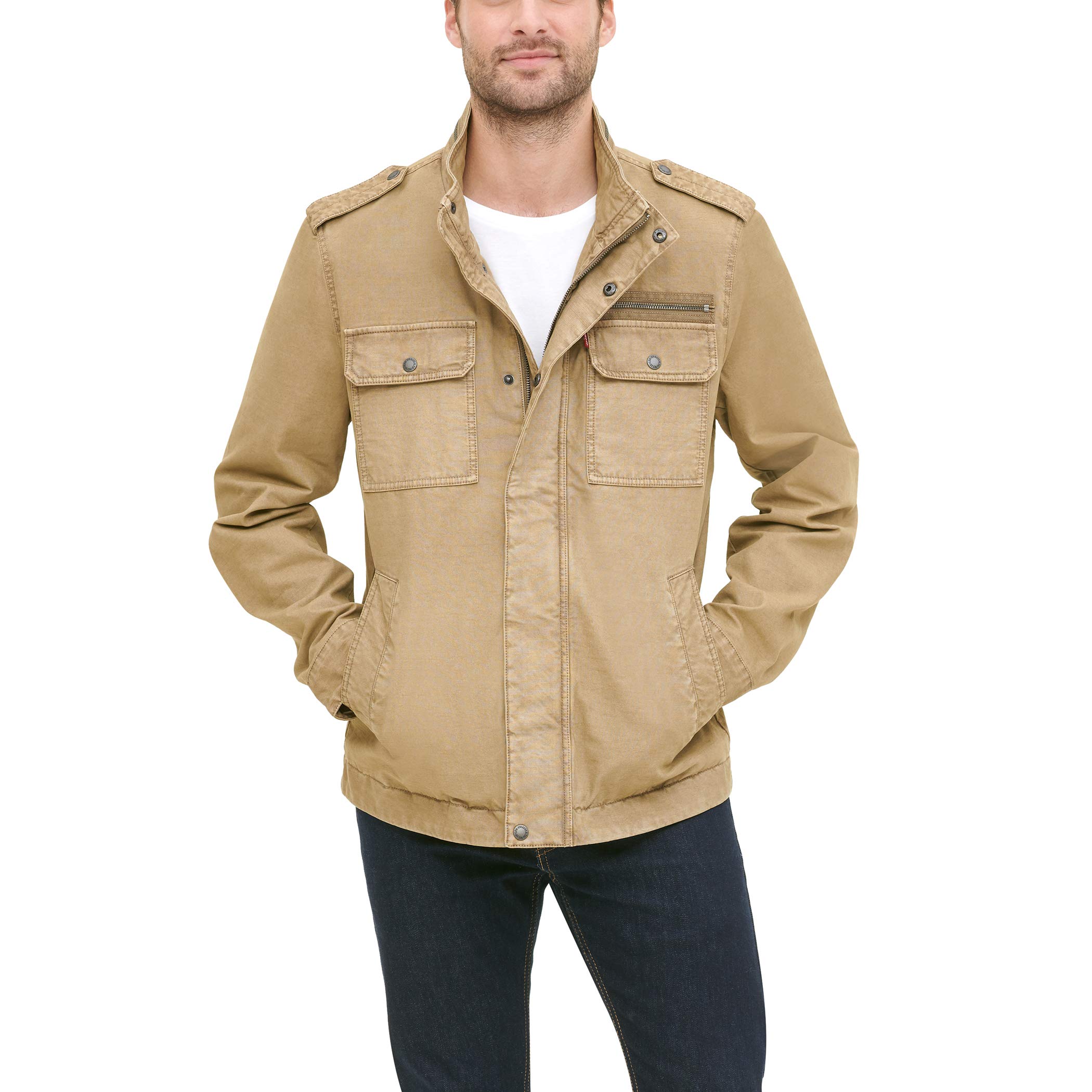 LEVI'S Men's Washed Cotton Military Jacket (Regular &amp; Big &amp; Tall Sizes)