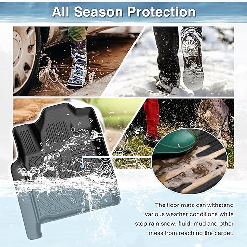 Miniatura 6 de Mixsuper Liner Alfombrillas compatibles con Toyota Tundra CrewMax Cab 2014-2021, forros para todo tipo de clima, accesorios duraderos de primera y