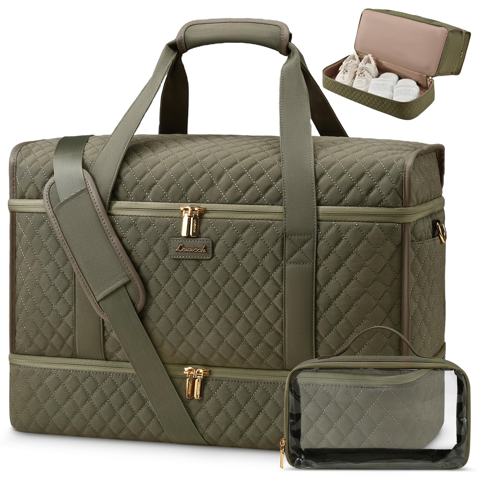 LOVEVOOK Large Travel Duffle Bag, Weekender Bags for Women With Shoe Compartment, Overnight Hospital Bag For Women Labor Delivery, Carry on Bag