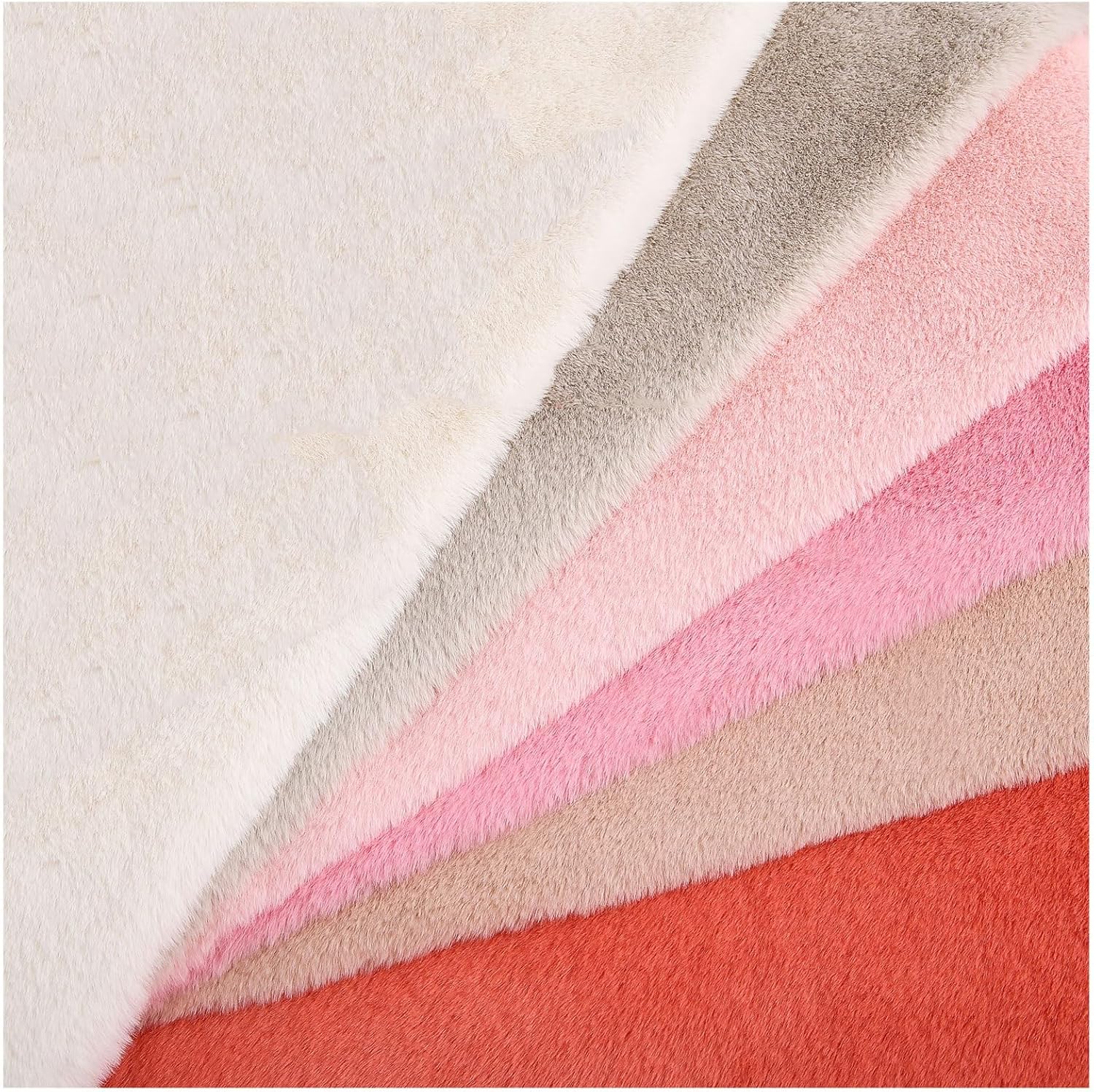 Long Pile Shaggy Faux Fur Fabric, Soft Shag Faux Fur Fabric for Home Decor Plush Material, 1.2cm Short Pile Faux Fur Upholstery Fabric for Keychains, Slippers, Throw Blankets, 50x50cm/50x160cm (Color