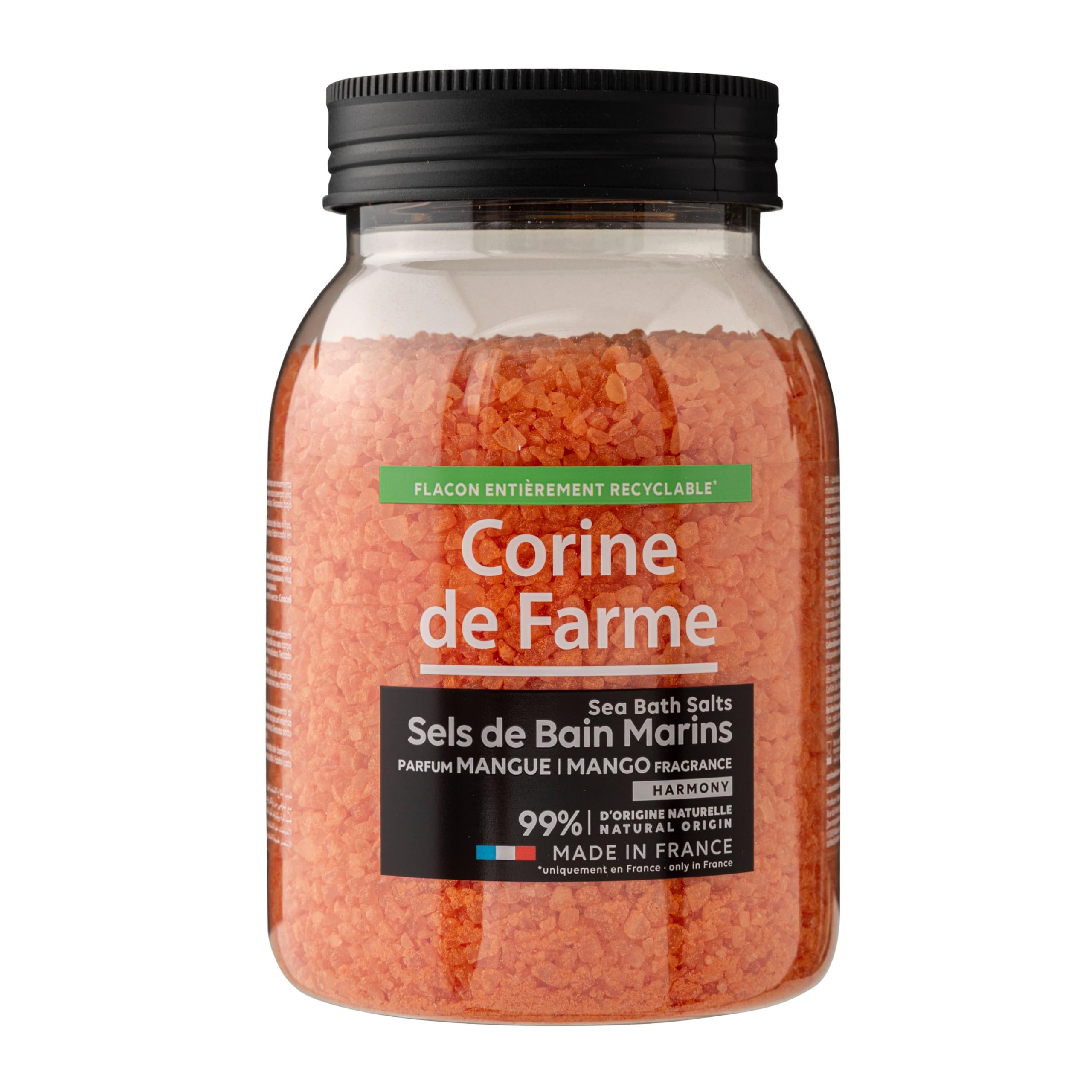 Corine de Farme Sels de Bain Marins Harmony Mangue - Relaxation et Bien-être - Soin Naturel pour Peau Douce - Parfum Exotique - 100% Origine Naturelle