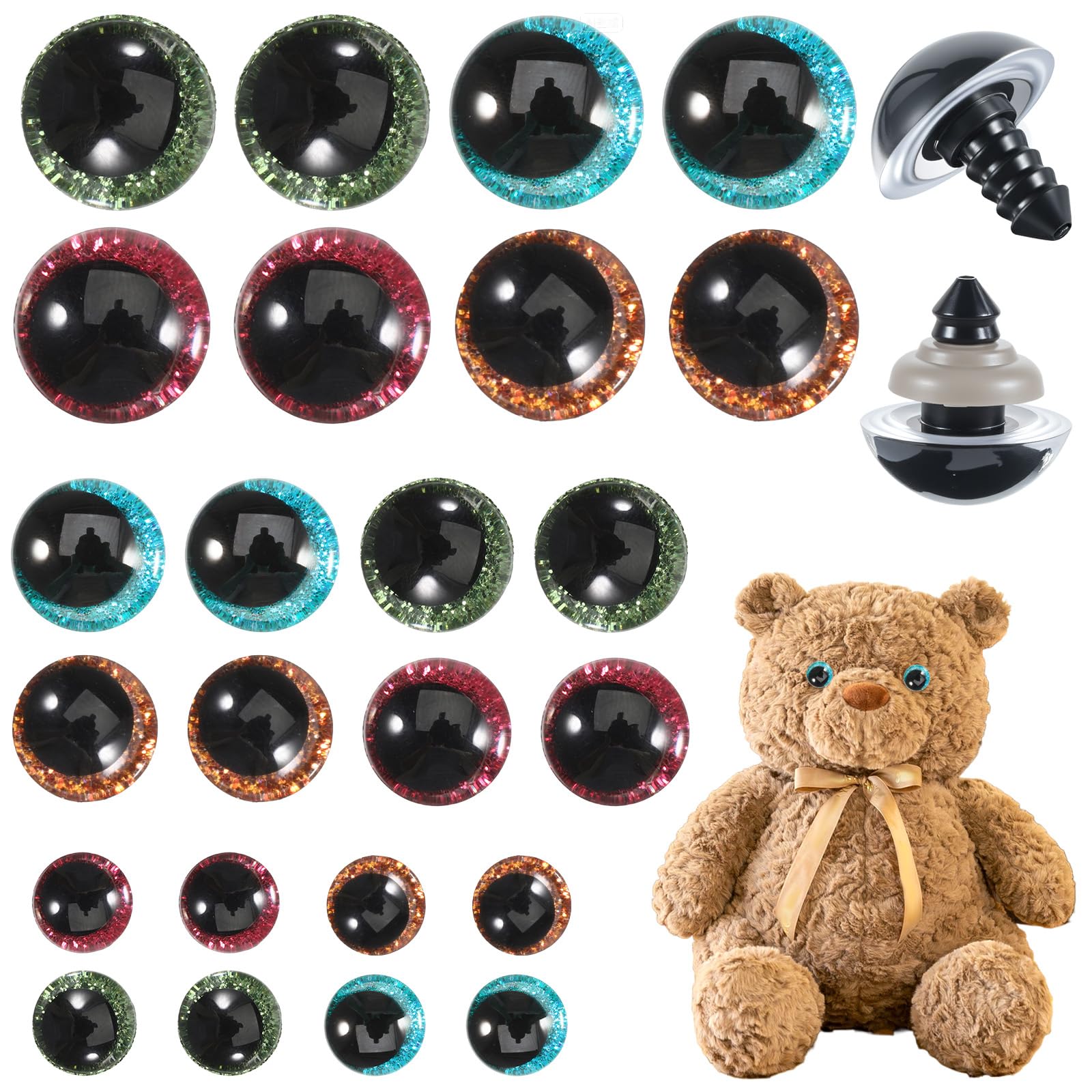 Veiligheidsogen Mokka 18 mm | Veiligheidsogen Mokka | Creatief Boetiek