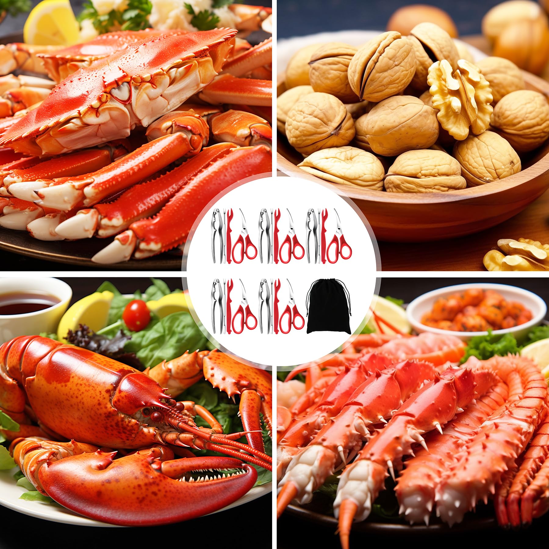 Mobzio - Juego de 21 galletas y herramientas para mariscos y cangrejos