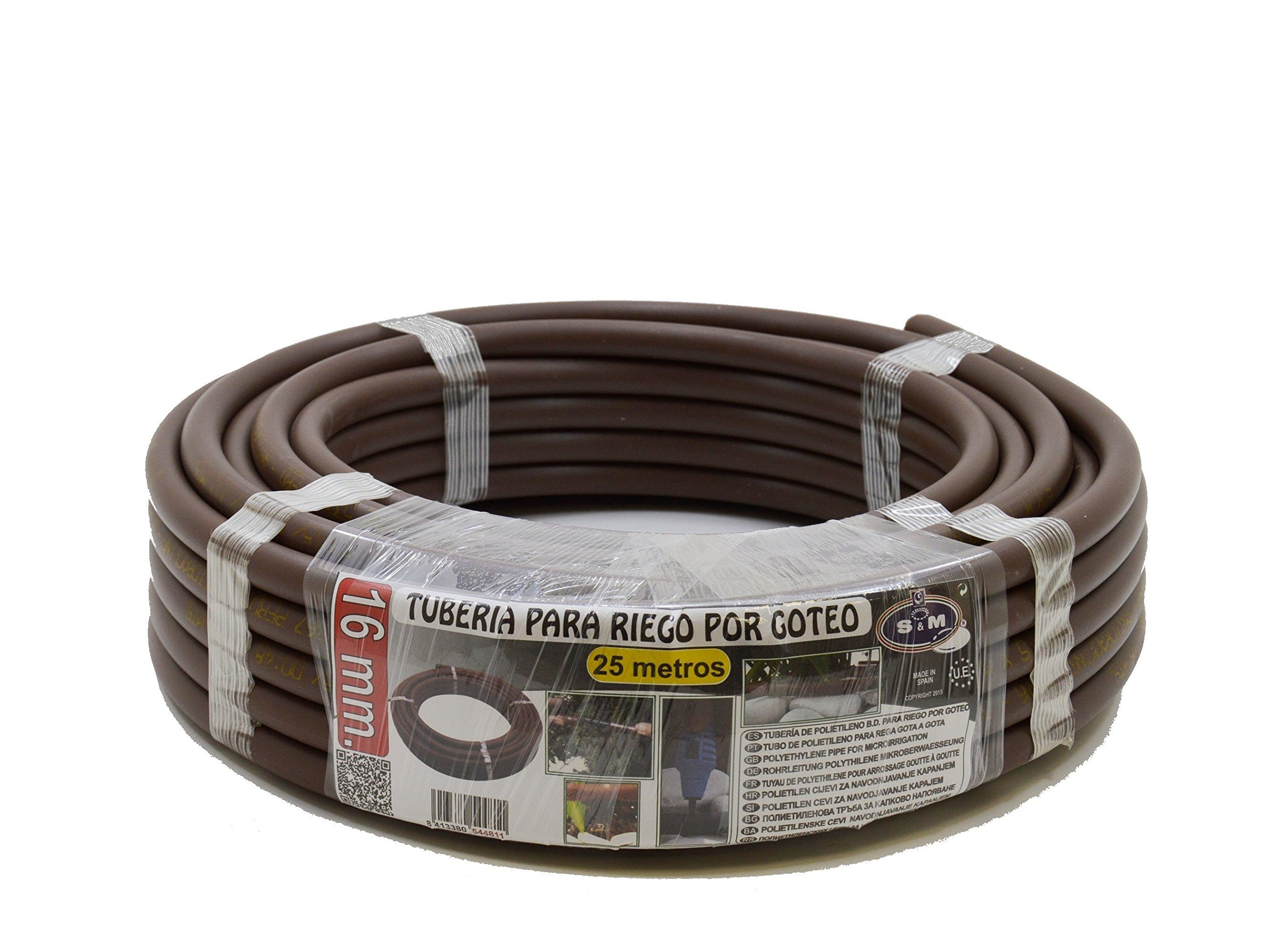 Tuyau D'Irrigation Goutte à Goutte 16 Mm - Goutteurs Intégrés Tous Les 50 Cm - Rouleau De 25 M - Débit 2-4 L/h - Fabriqué En Espagne - 7