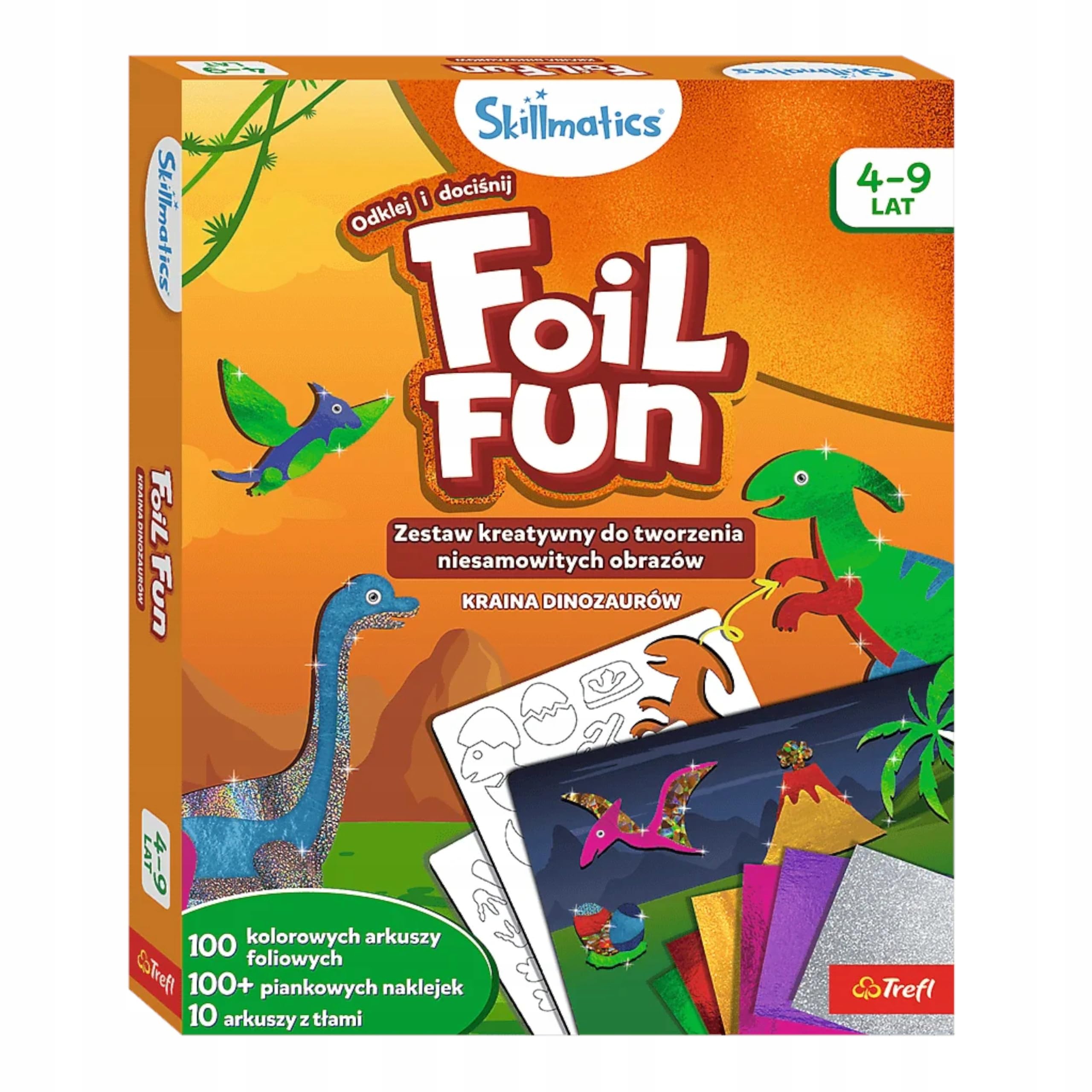 Kit créatif enfants 4 ans Foil Fun dinosaures Trefl loisir manuel Skillmatics