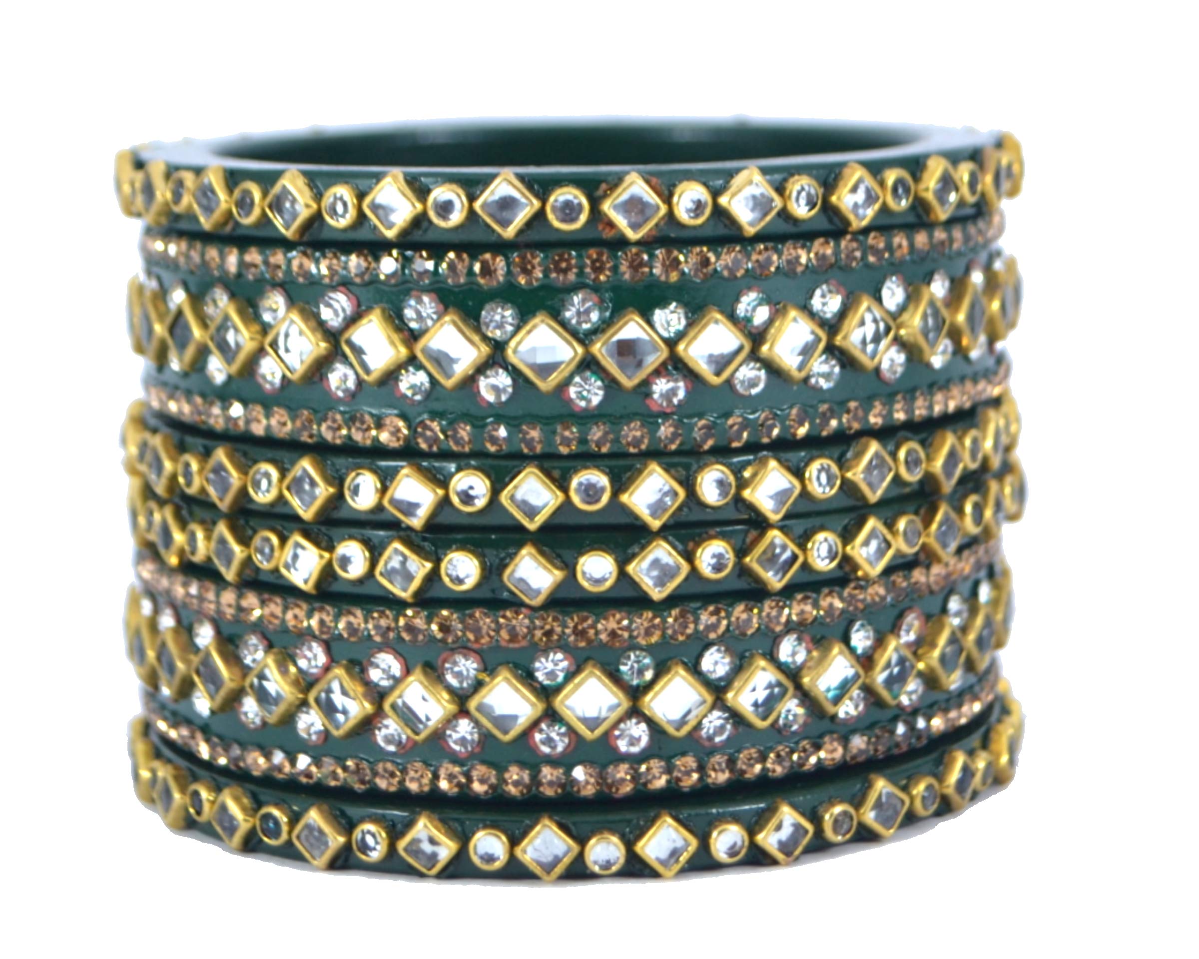 KANGANAS Lac Bangles Rajasthani Kundan Green Set (2.12) (B08M4BGJC6) Amazon Price History, Amazon Price Tracker
