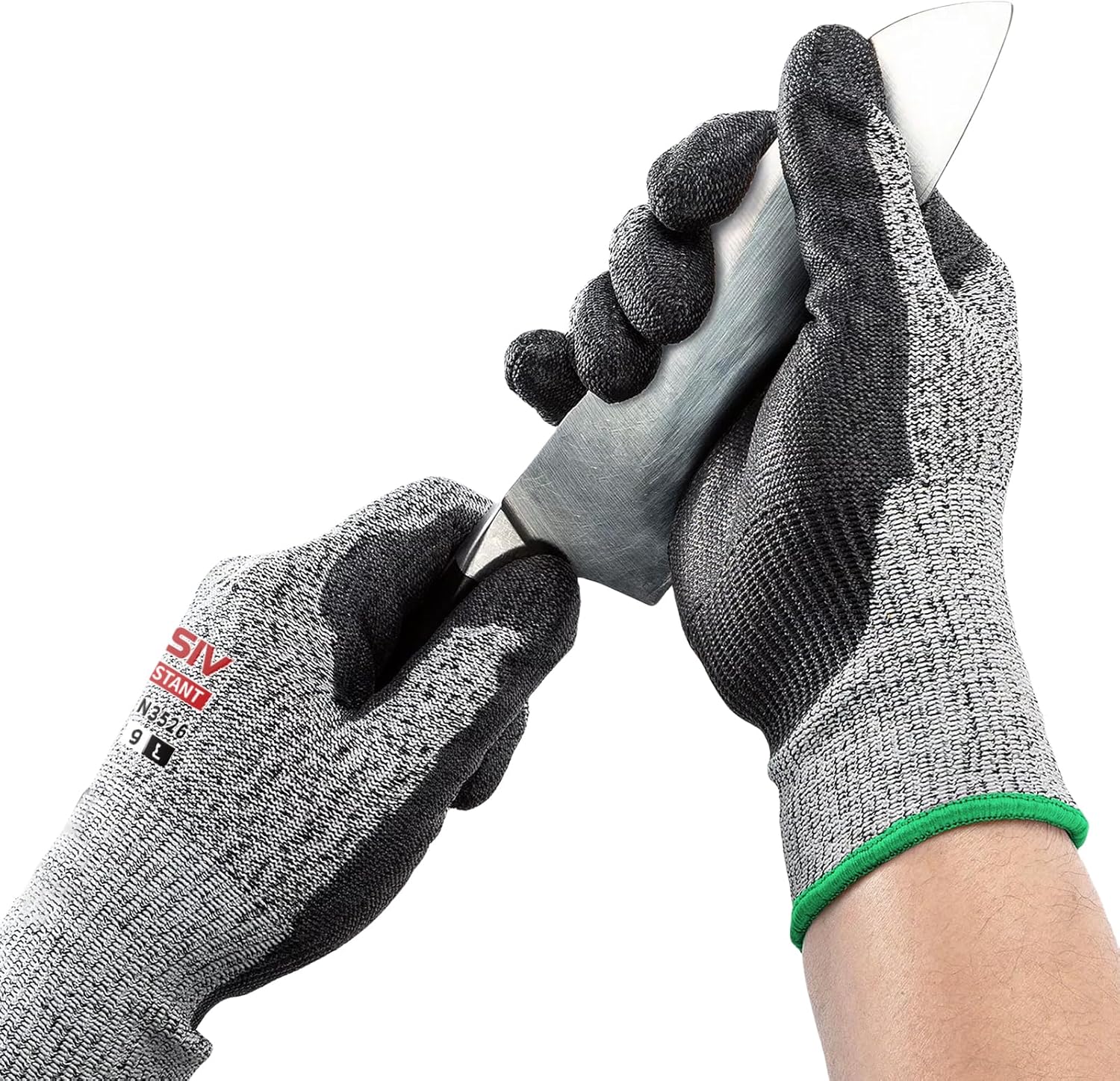 ANSI A3 Cut Resistant Work Gloves,Nitrile Coated Cut Proof Gloves For Automotive Repair, Machining, Logistics Handling,Woodworking,Touch Screen,Durable, L