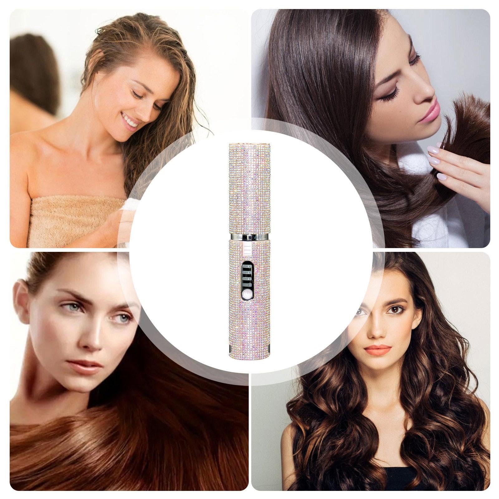 Lisseur à cheveux portable | Fer à cheveux sans fil | Outil de coiffure | Fer à friser portable avec batterie rechargeable pour une utilisation partout sans avoir besoin d'une prise de courant