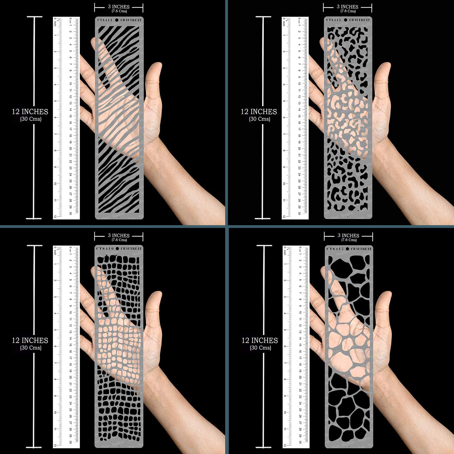 CrafTreat Pochoirs De Bordure Réutilisables Pour Peindre Sur Bois, Murs