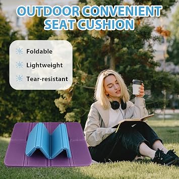 Fofuo 2Pcs Folding Foam Sit Mat Portable Foldable Seat Pad Outdoor Cushion | Lightweight Moistureproof Waterproof Insulated Comfortable Hiking Walking Camping Picnic Beach Heat Insulation Fold XPE Foam