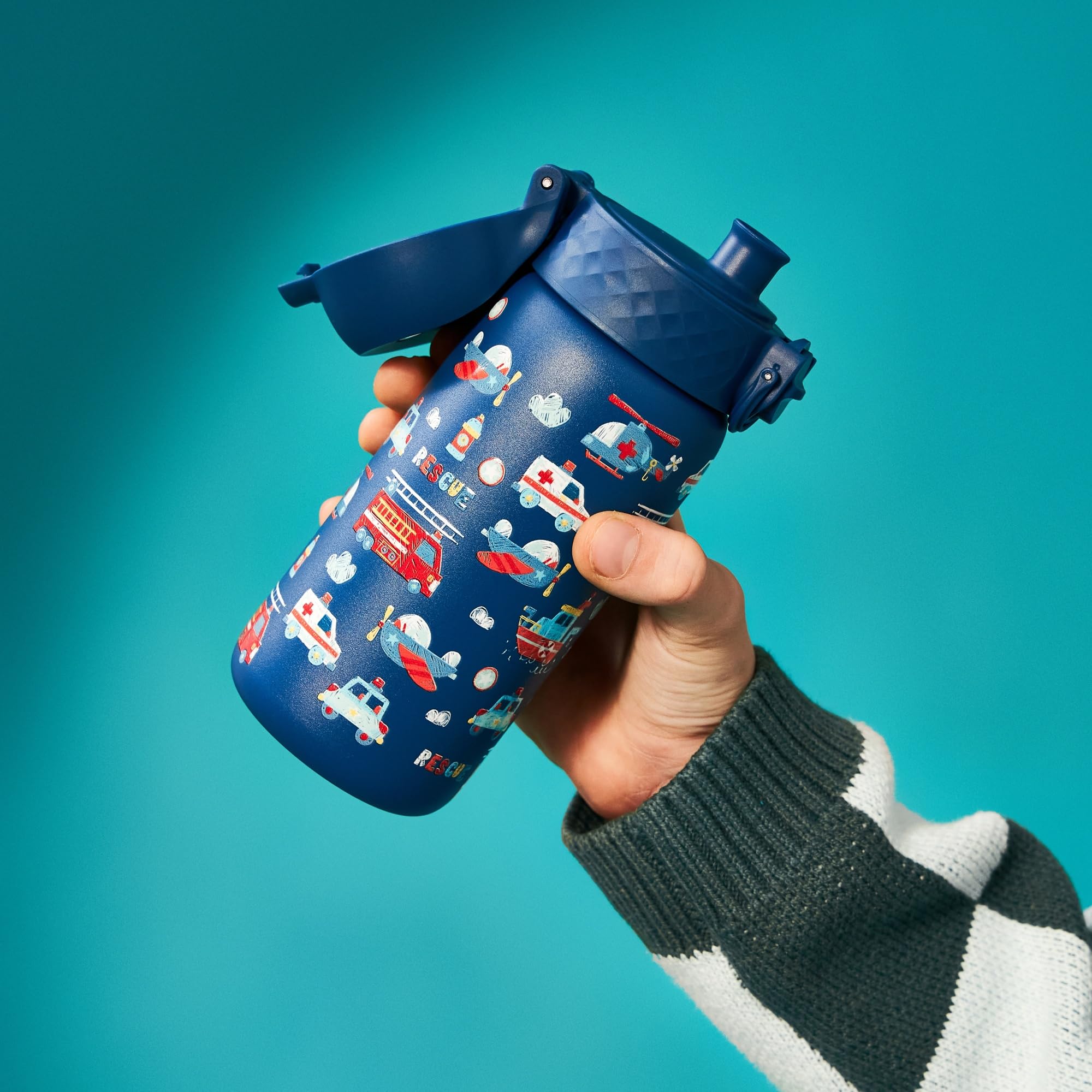 Ion8 Lightweight Steel Kids Water Bottle, 400ml/13oz, Non-Insulated, Leak Proof, Easy to Open, Secure Lock, Dishwasher Safe - Image 3
