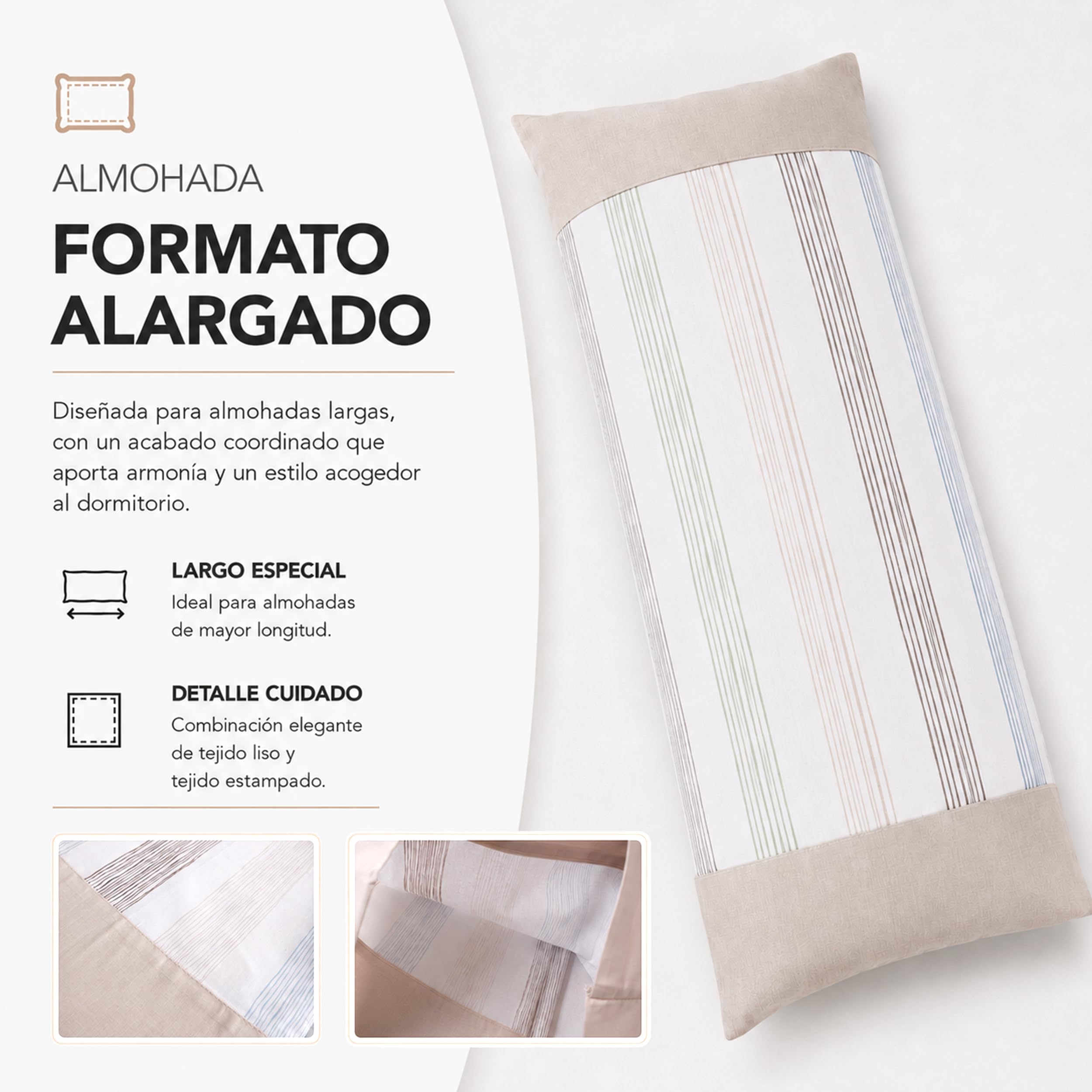 BESCH Set de Sábanas 3 Piezas para Cama 150, Juego de Sábanas con Encimera, Bajera Ajustable y Funda de Almohada, 48% Algodón 52% Poliéster, Oeko Tex, Fabricado en España