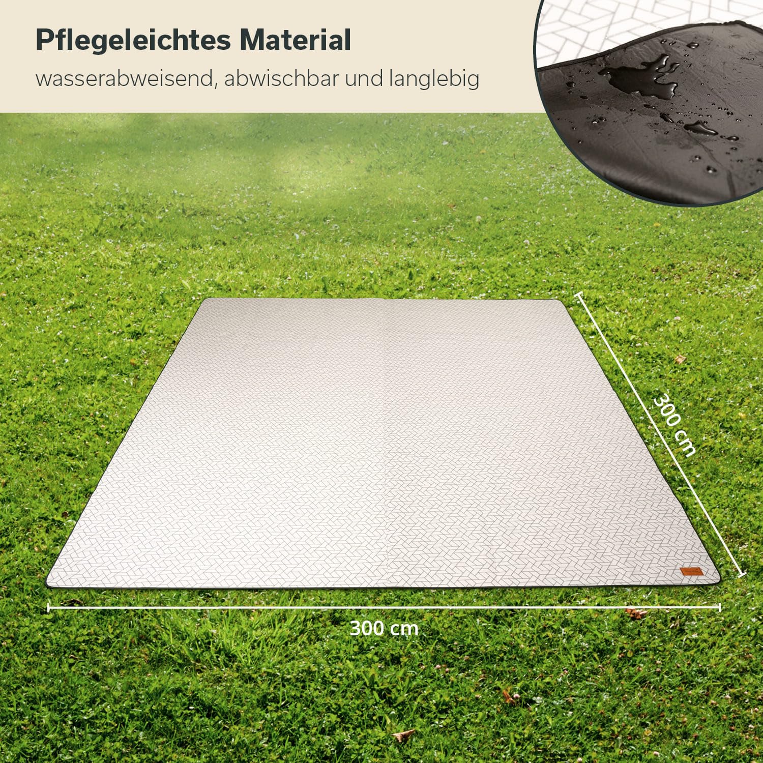 skandika Alfombra para Tienda de campaña | Outdoor, con Forro Polar Suave al Tacto, Resistente a la Intemperie y al Agua, con Bolsa de Almacenamiento (300 × 300 cm)