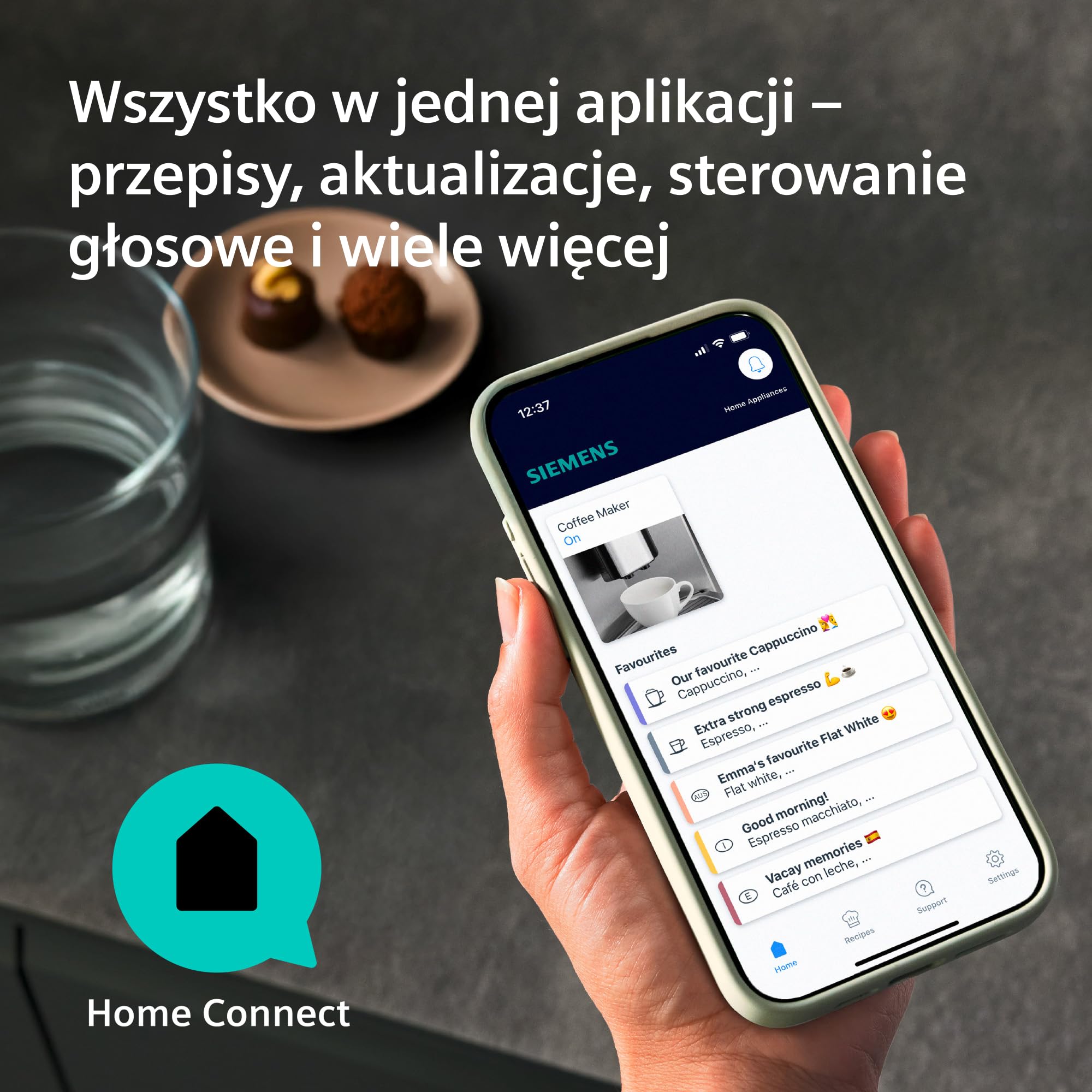 Siemens, automatyczny ekspres do espresso, EQ900 iAroma, spersonalizowane ustawienia smaku, precyzyjne mielenie, duży wyświetlacz, dwa pojemniki na ziarna, stal nierdzewna, TQ927E03