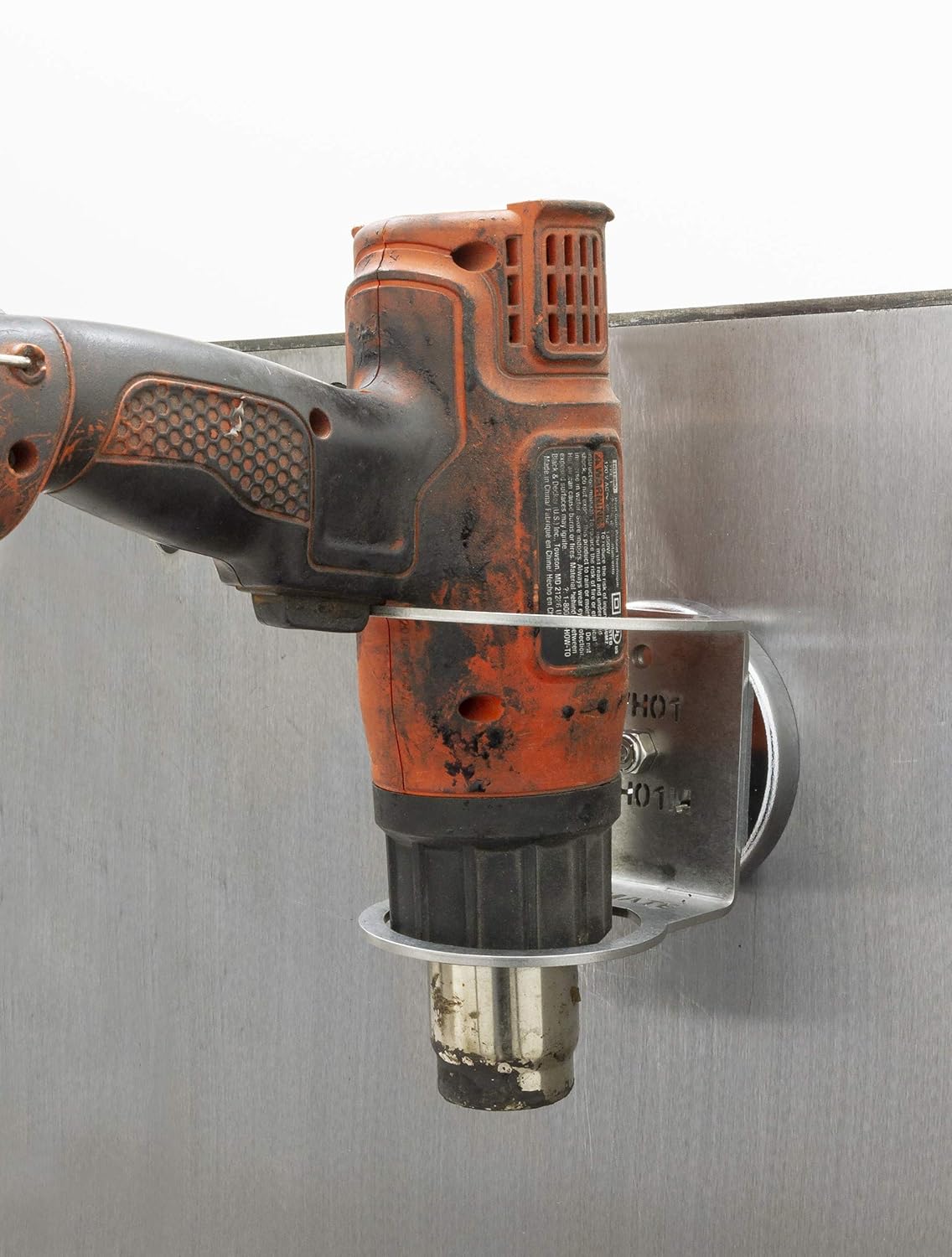 MAG-MATE IWH01M Impact Wrench Holder with Magnetic Base, Sturdy Stainless Steel Magnetic Tool Holder, Plated Ceramic Magnet, Holds Impact Wrenches, Heat Guns, and Similar Power Tools.