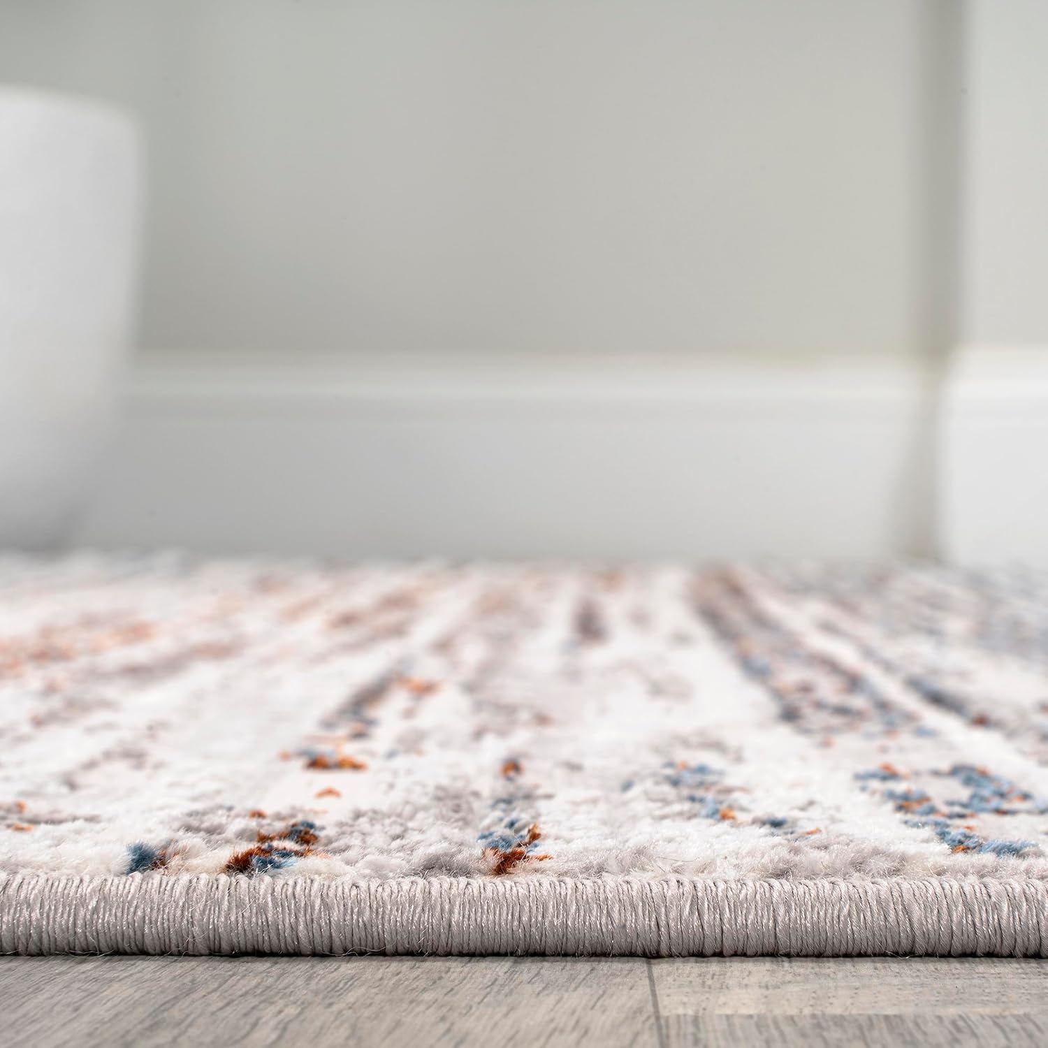 JONATHAN Y Loom Strie' Gray/Blue/Orange Indoor Area Rug 3X5 ft, Modern for Living Room, Bedroom, Kitchen, Office, Easy-Cleaning, High Traffic, Pet-Friendly, Non-Shedding SOR200E-3