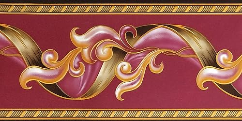 Miniatura 3 de Dundee Deco Papel Pintado BD3204 - Papel tapiz abstracto de damasco magenta burdeos, diseño retro, rollo de 33 pies x 4 pulgadas (32.8 ft x 3.9 in),