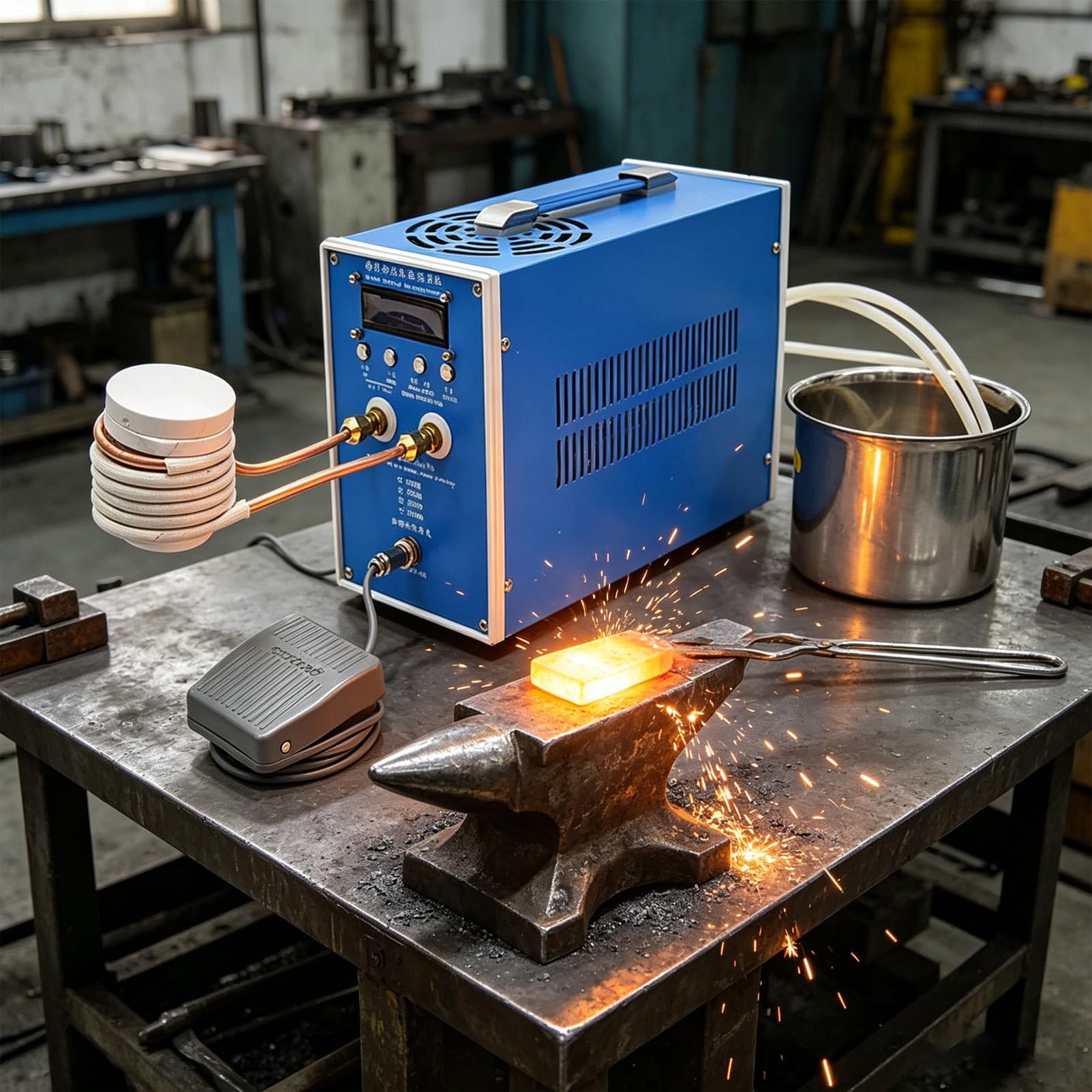ZMJGLL 3000W/ 6000W Induction Heater, Induction Heating Machine, Flameless Metal Melting Furnace, High-Frequency Welding, Metal Quenching Equipment (6000W)