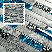 Vista 9 de Midcard 6 hojas de azulejos cuadrados de mosaico de mármol verde esmeralda y blanco Carrara para salpicadero, azulejos pulidos para suelo y pared