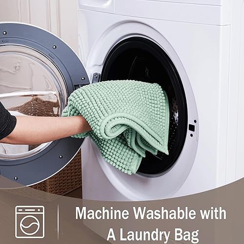 Miniatura 7 de Exclusivo Mezcla Alfombras de baño de felpilla extrasuaves y absorbentes, de 17 x 24 pulgadas, de secado rápido, lavables a máquina, para suelo de