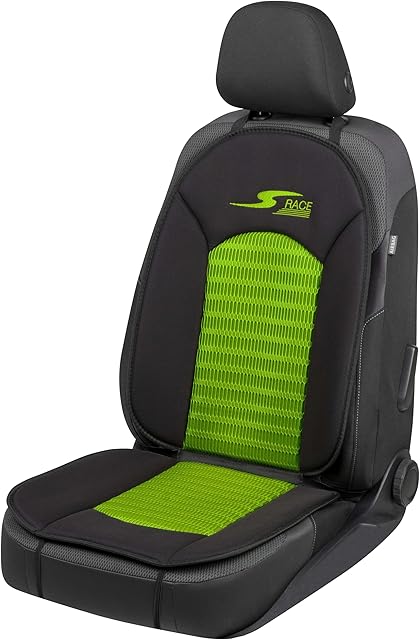 Walser Car Comfort S-Race nakładka na fotel samochodowy, uniwersalna nakładka na przednie siedzenia samochodowe, zielona/czarna