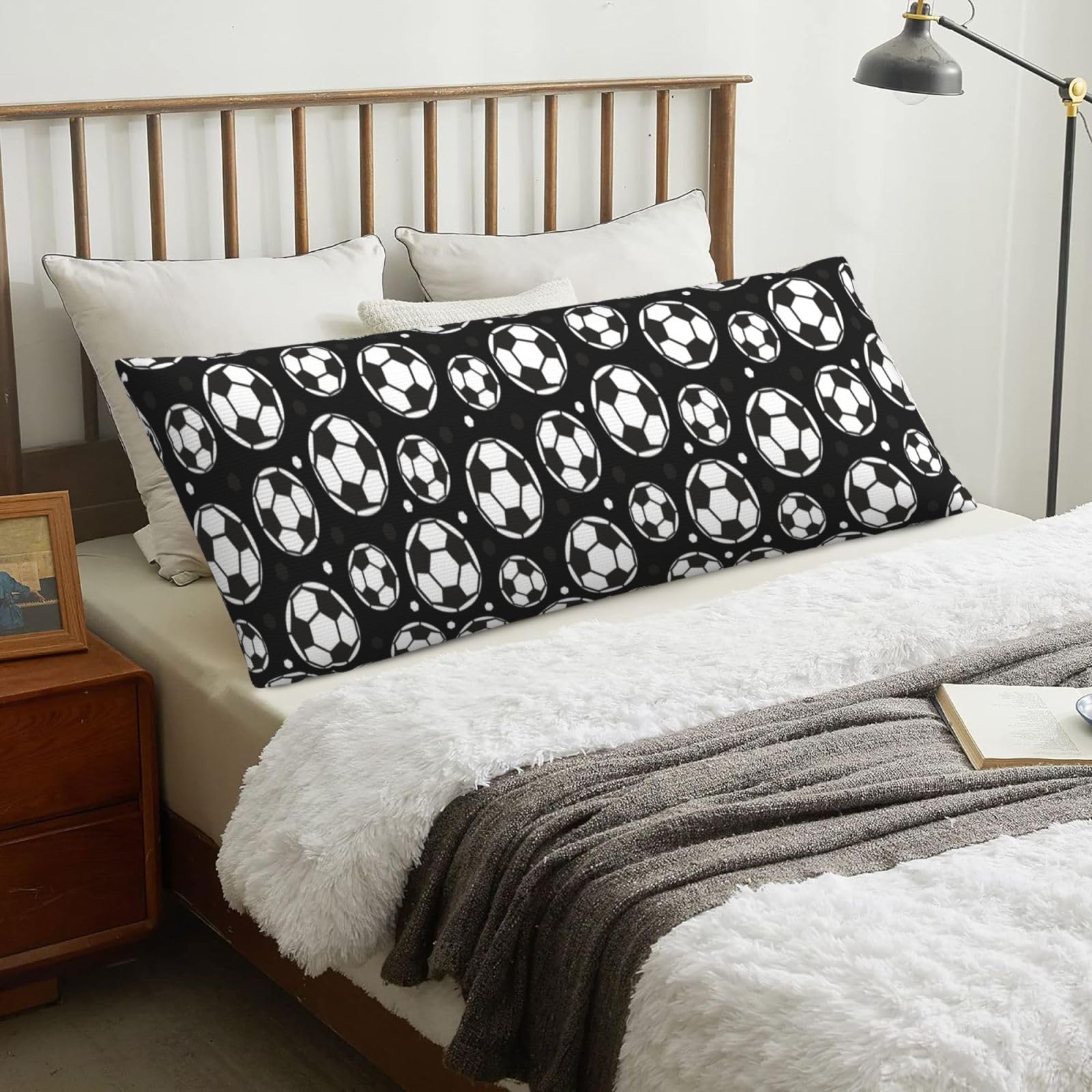 Football, Body Pillow Cover with Zipper,Long Body Pillowcase 20 x 60 in