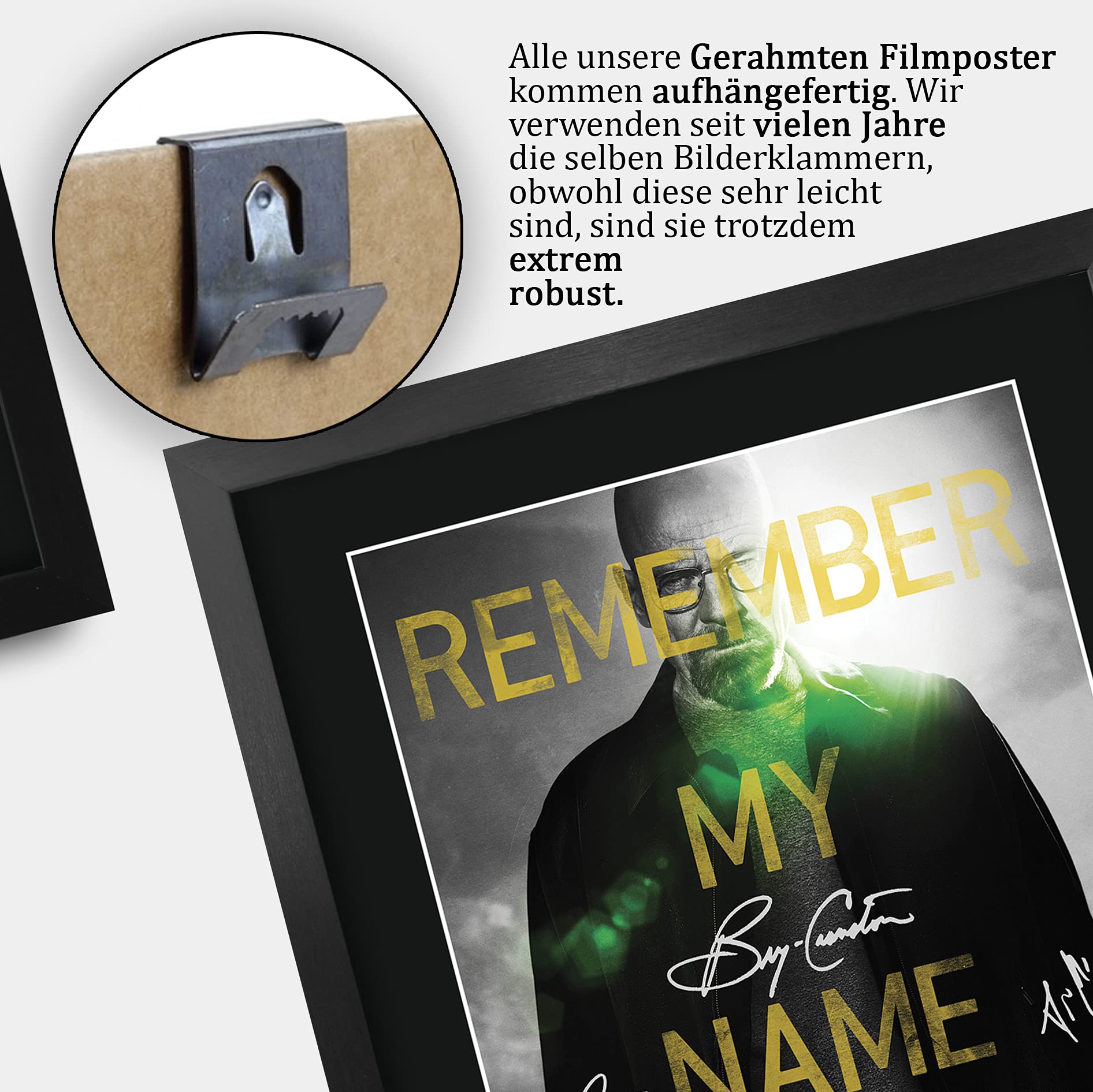 HWC Trading Breaking Bad Geschenke Gedrucktes Signiertes Autogramm Poster für Fans von Fernsehn Memorabilien - A3 Gerahmt