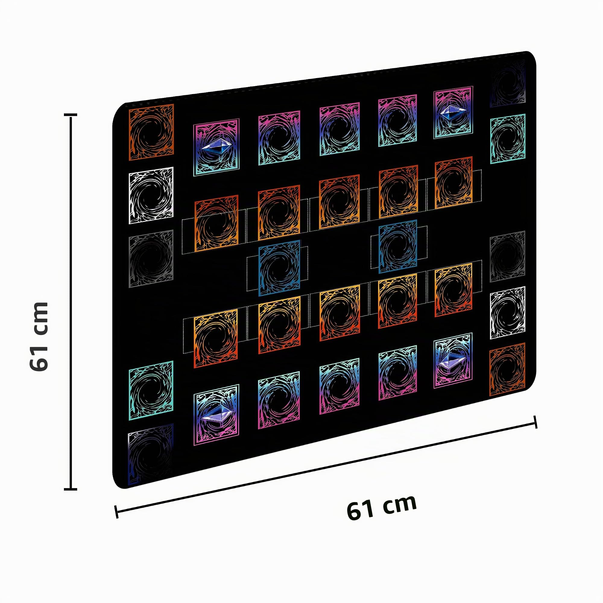 sabermaster Tapis en caoutchouc pour 2 joueurs, tapis de jeu carré Yugioh pour gamer 60 x 60 cm (3 sabermaster Tapis en caoutchouc pour 2 joueurs, tapis de jeu carré Yugioh pour gamer 60 x 60 cm (3