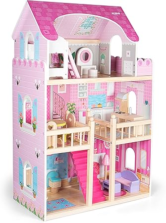 Amazon Kledio 小さな子供用 木製玩具 ドールハウス 女の子と男の子用 Height 90 Cm Kl 5807 家具 おもちゃ