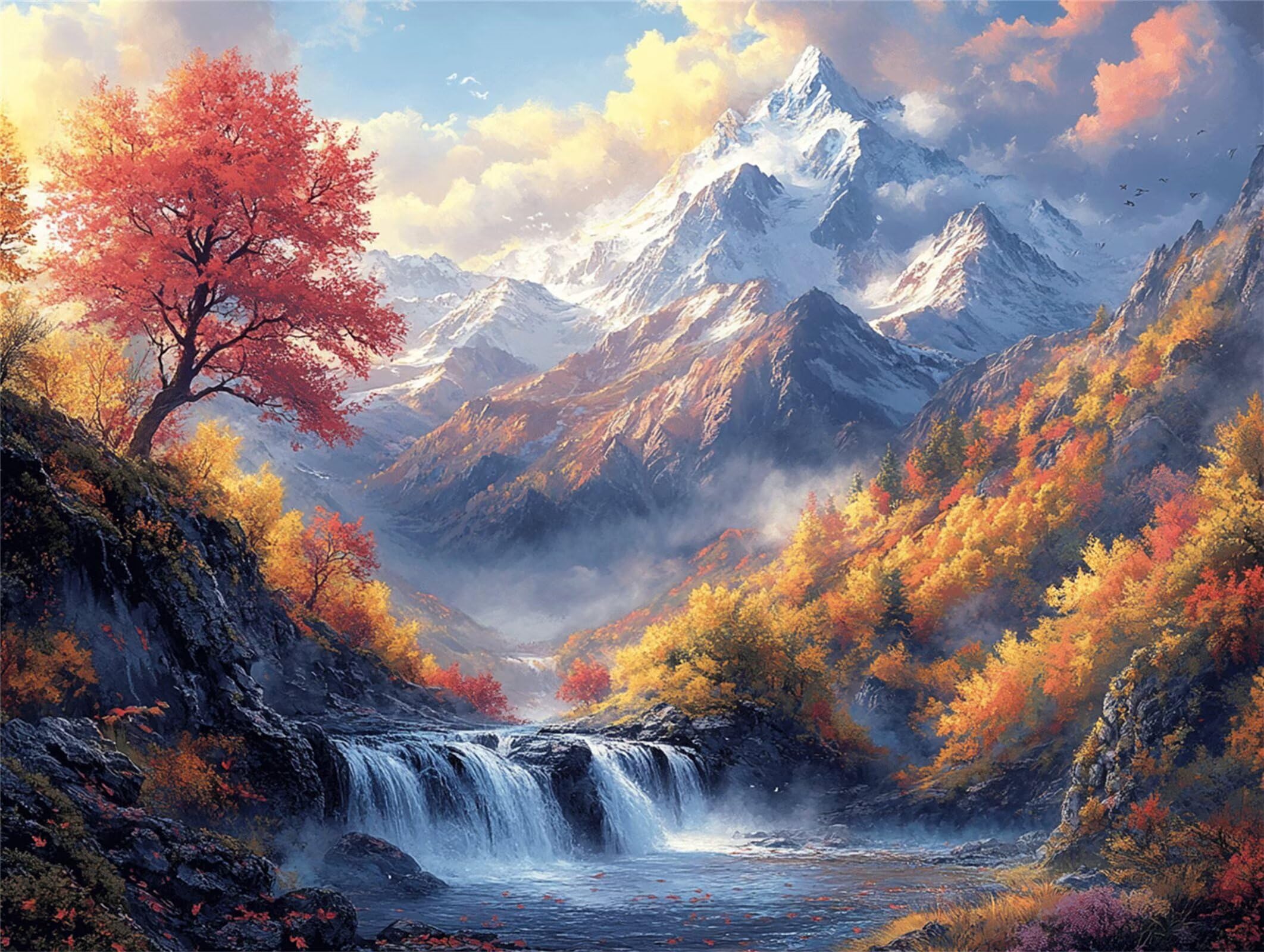 Puzzle dla dorosłych 4000, krajobraz Snow Mountain, 141x87cm, n-335