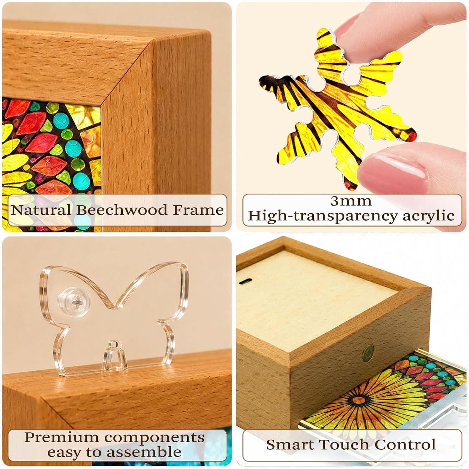 Lampada notturna con cornice e puzzle in acrilico fai-da-te (I#)